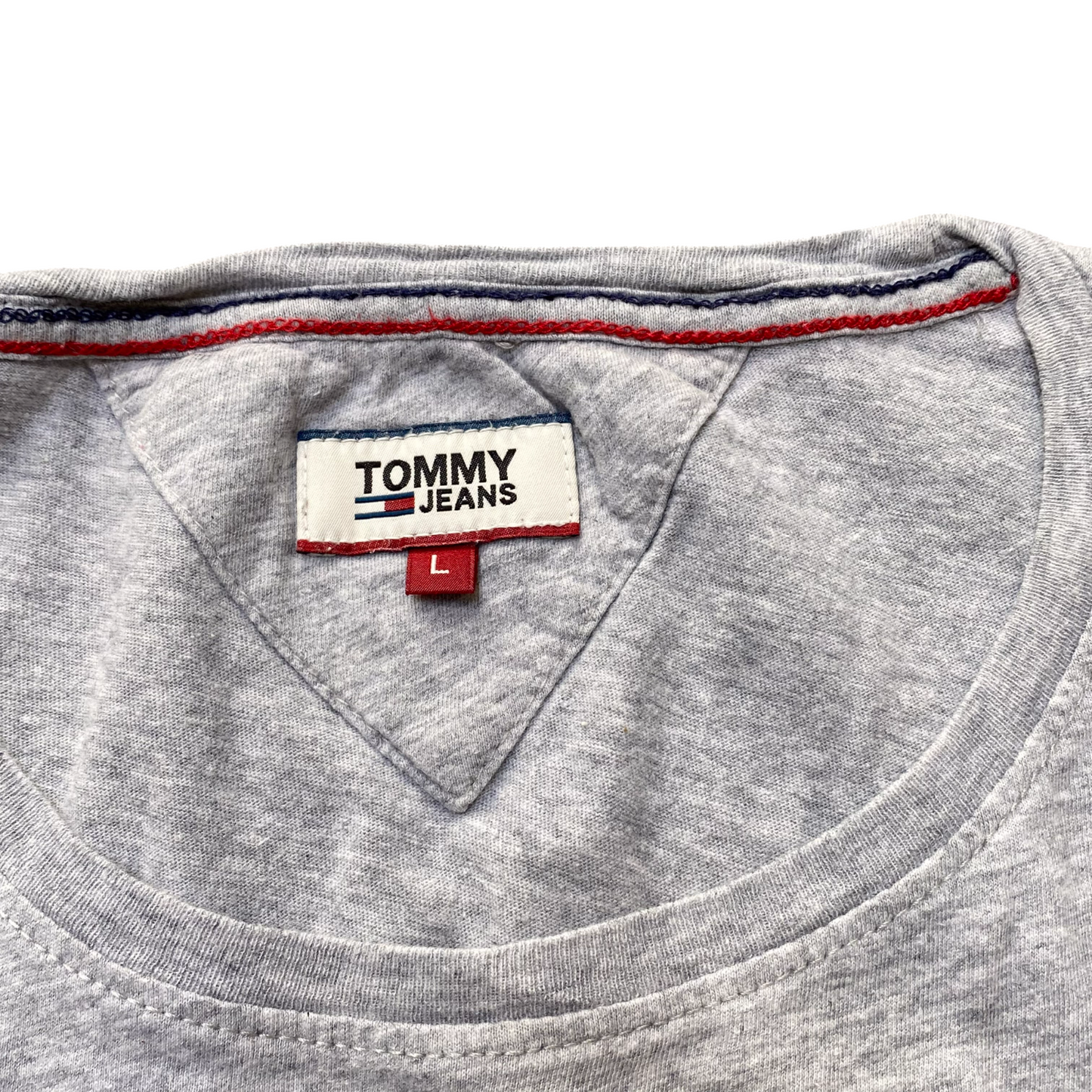 Tommy Jeans T Shirt Womens Large Grey Short Sleeve Crewneck Spellout Pullover