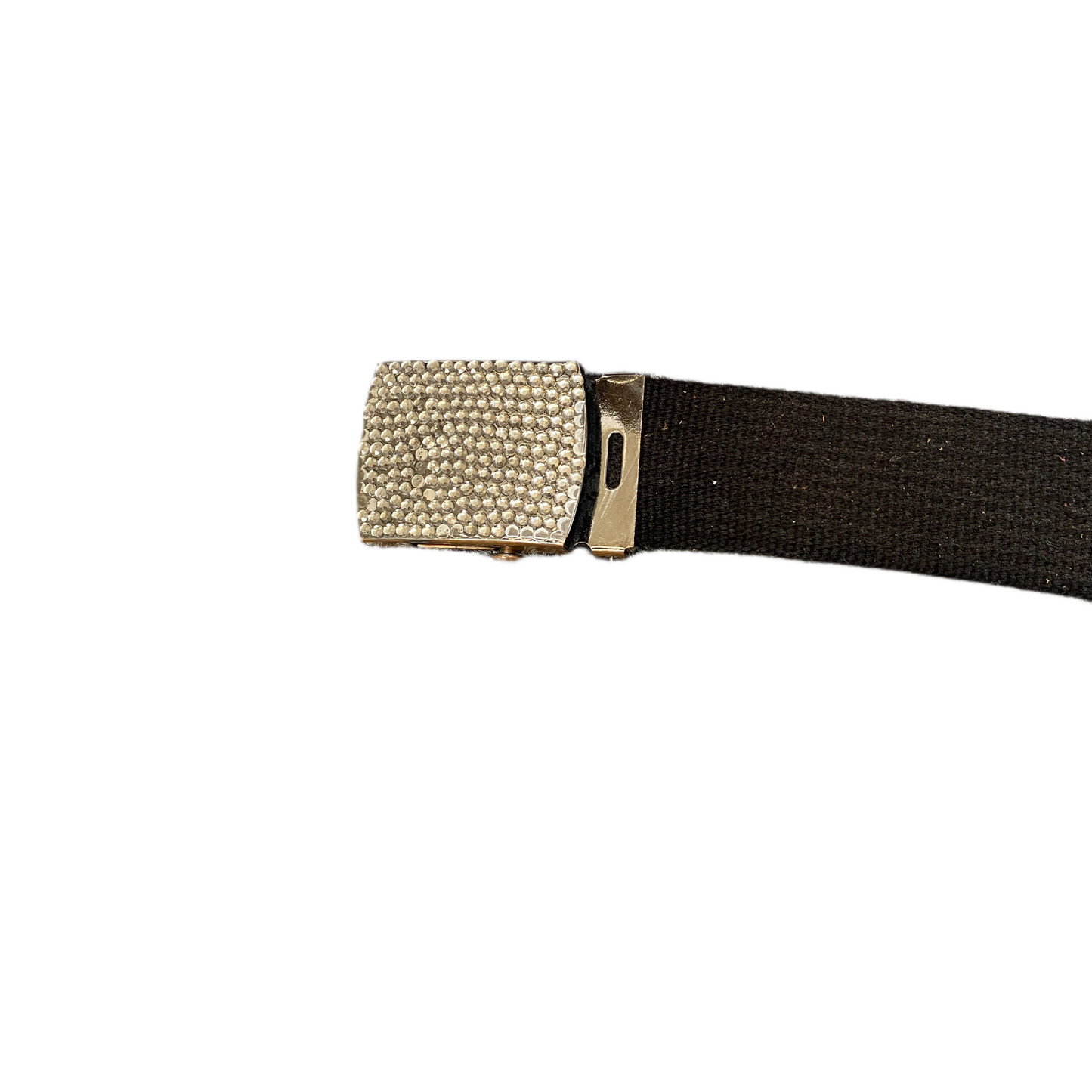 Womens Webbing Belt Black Canvas Rhinestone Casual Flip Top Buckle 46 inches