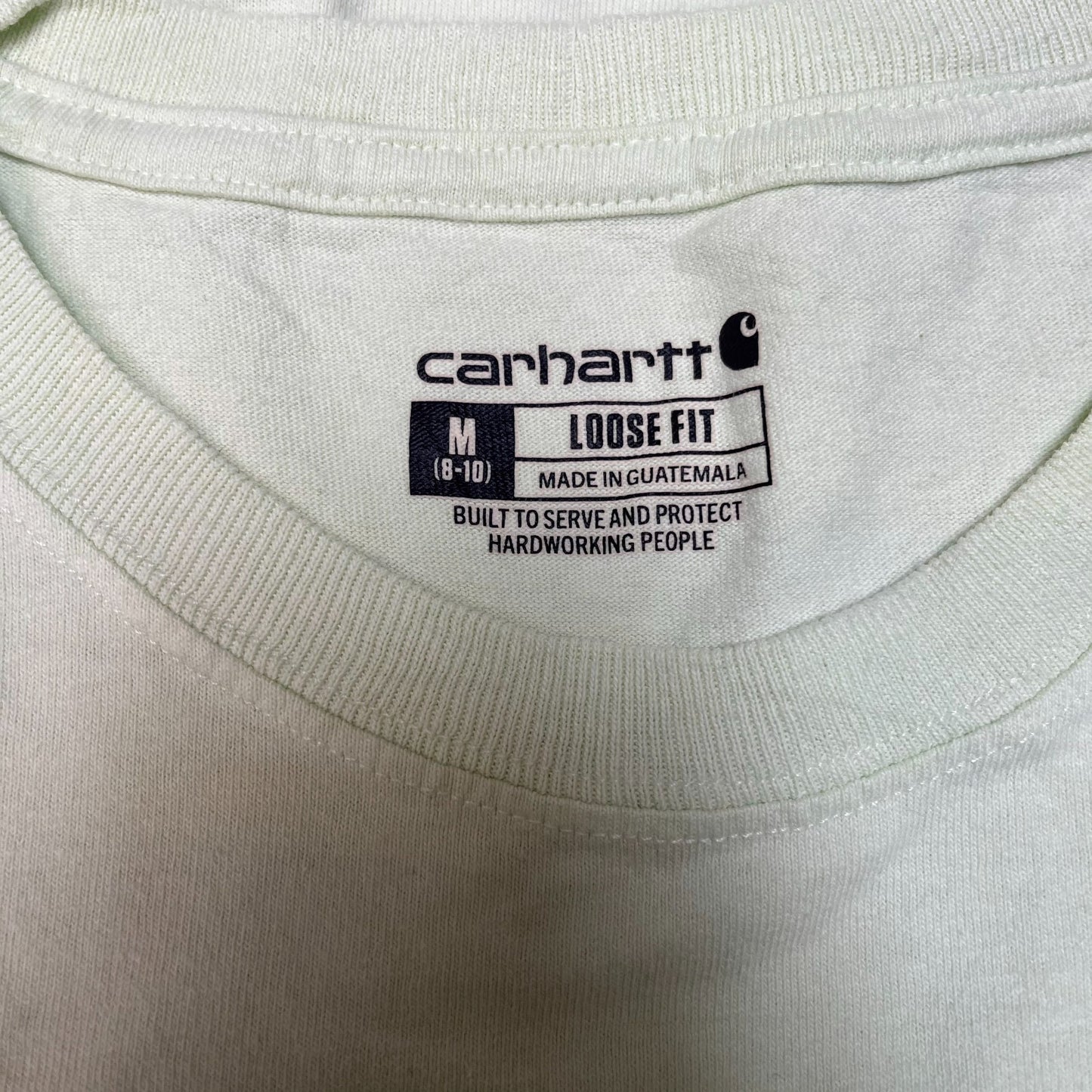 Carhartt Pocket T-Shirt Womens M Sage Green Loose Fit Short Sleeve Summer Tee