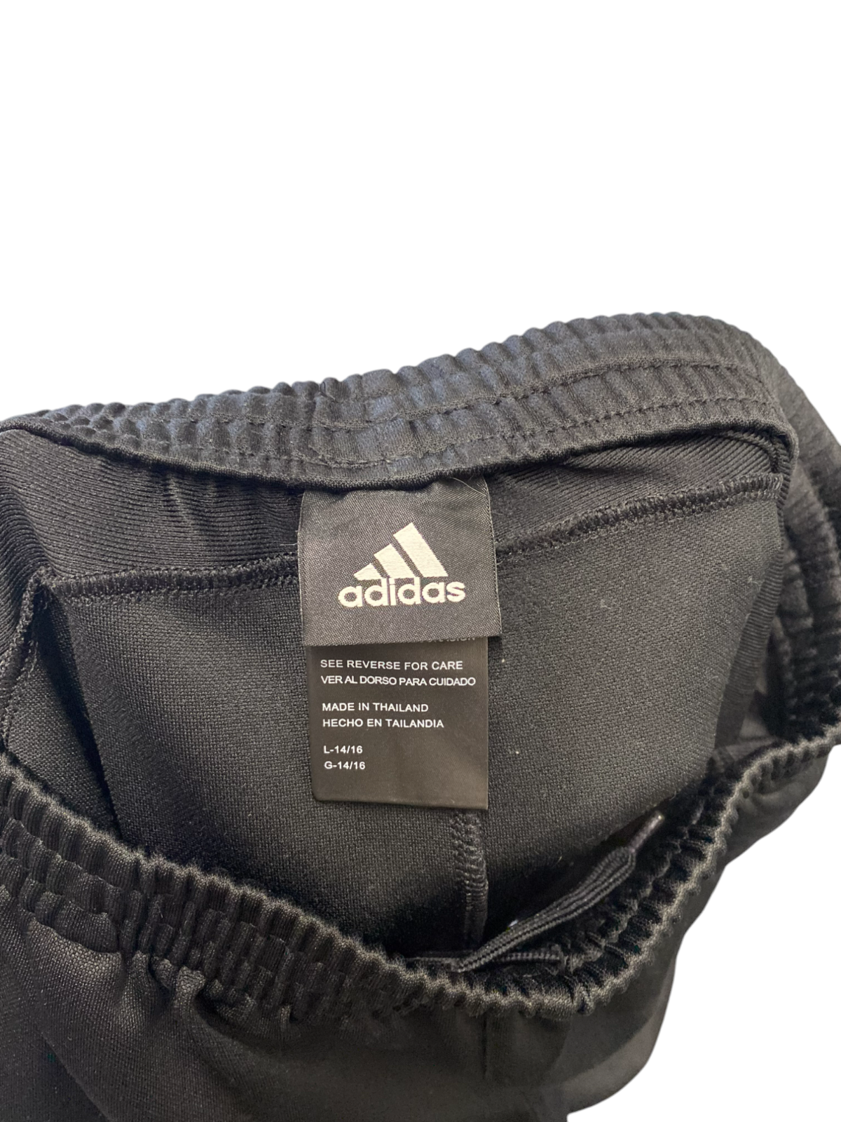 Adidas Fitness Pants Boys Large Black 3 Striped Elastic Waist Pocket Ankle Zip