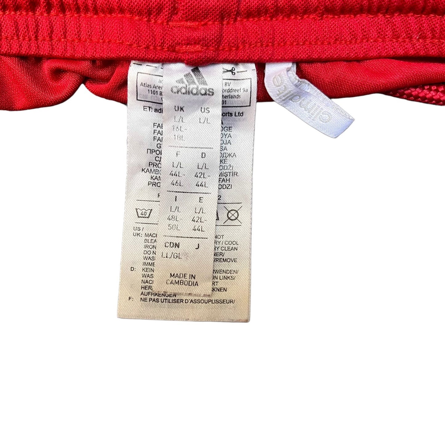 Adidas Climalite Squadra 17 Athletic Shorts Mens Large 32" Waist Red 3-Stripes