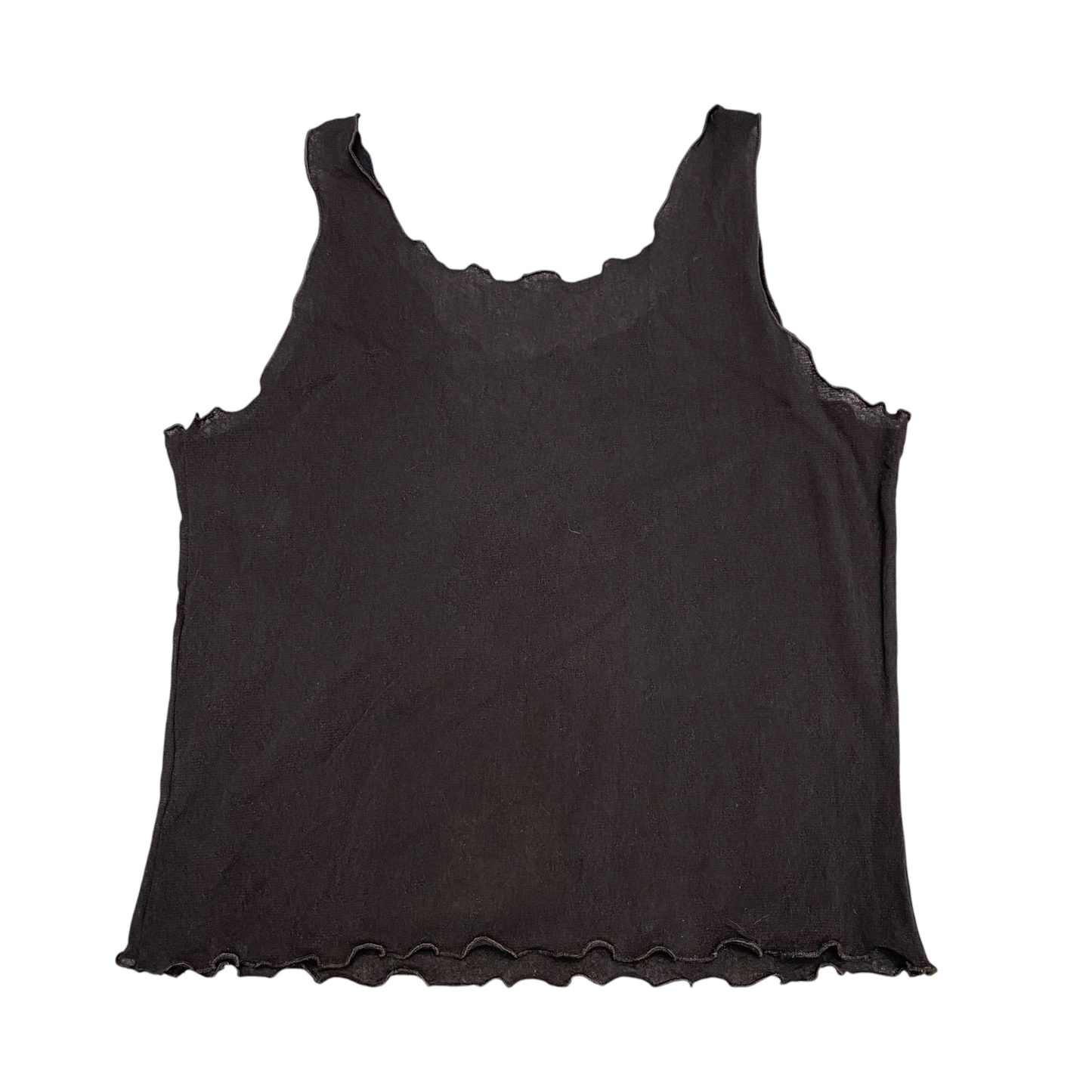 Womens Tank Top S Black Mesh Solid Sleeveless Wide Strap Pullover Outdoor