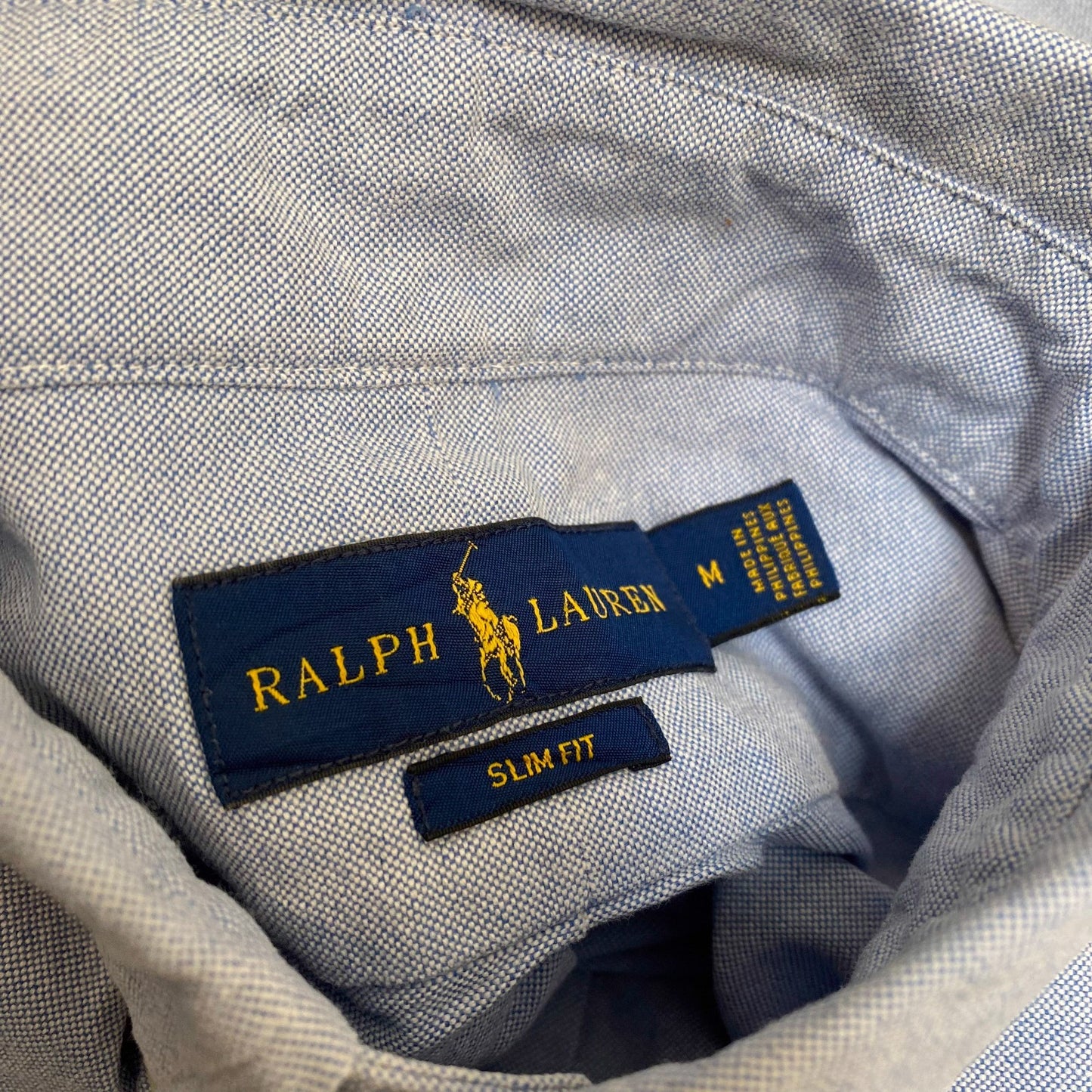 Ralph Lauren Shirt Mens M Blue Slim Fit Casual Long Sleeve Button Down