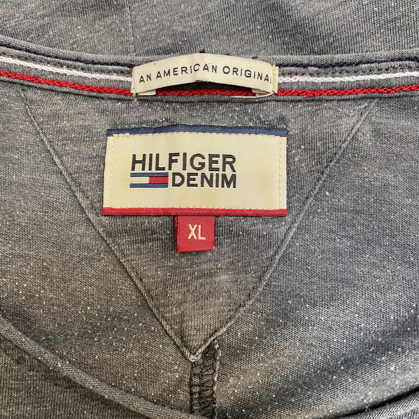 Tommy Hilfiger Shirt Mens XL Grey American Original Short Sleeve Crew Neck Tee