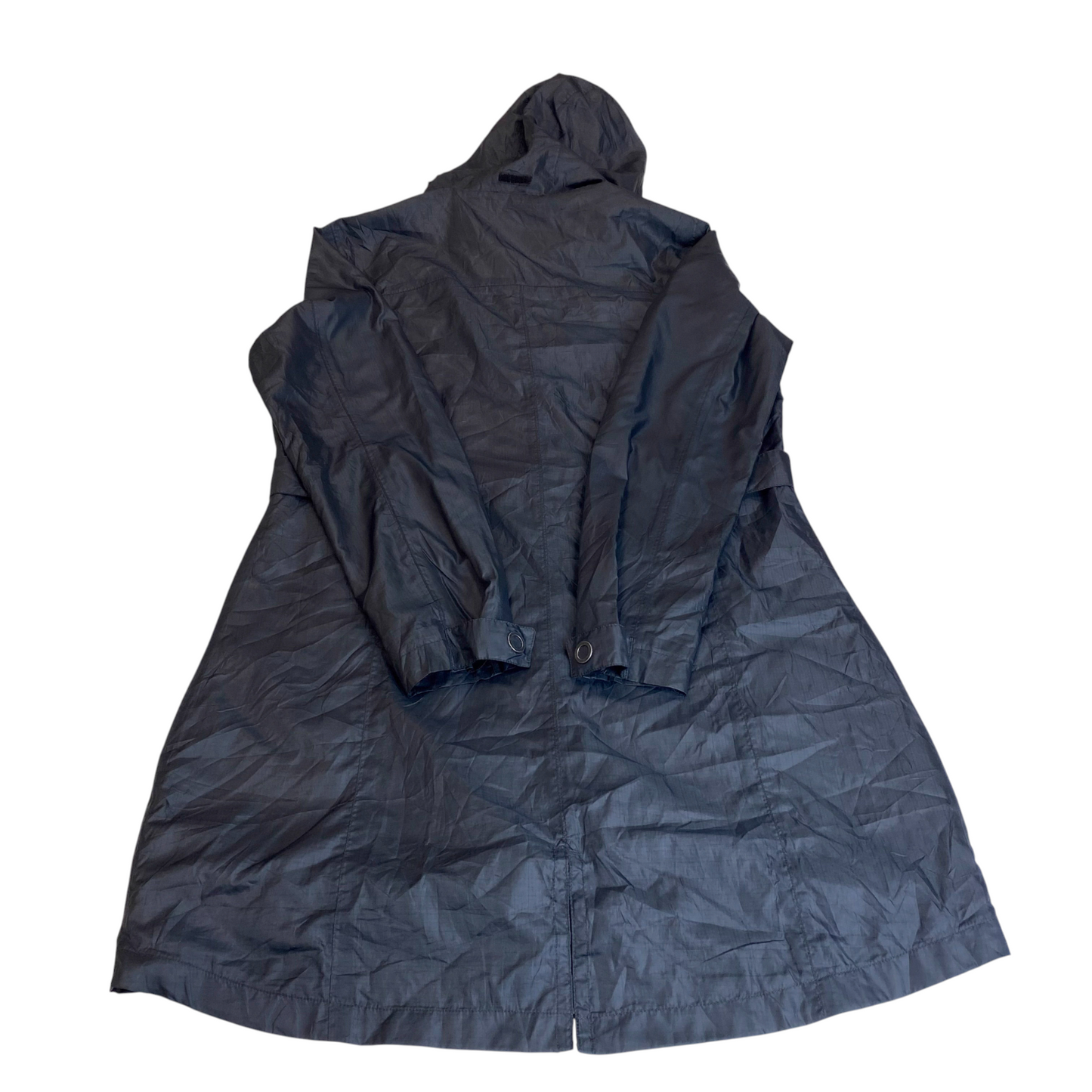 Weather Gear Rain Coat Womens M Black Waterproof Hooded Outdoor Snap Front
