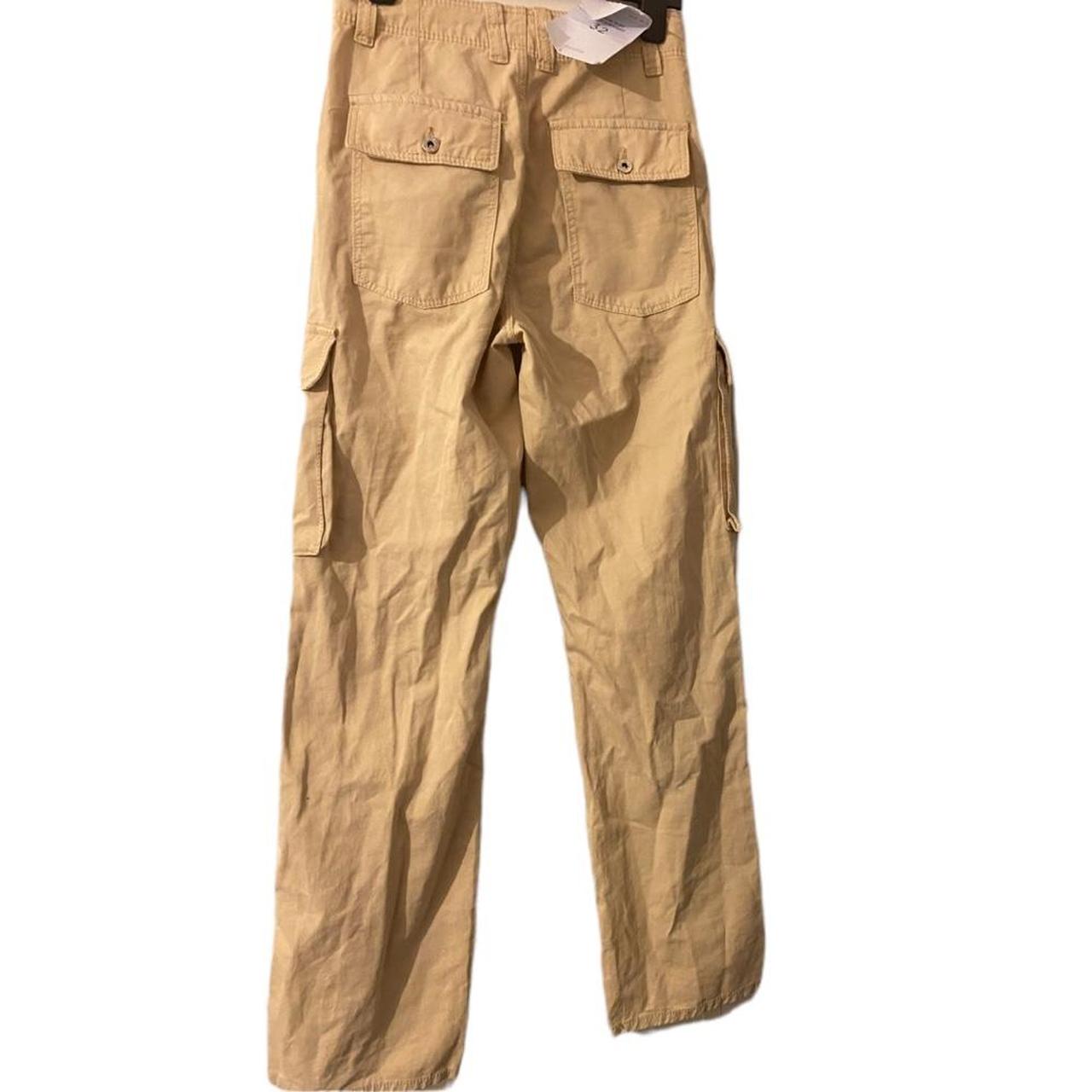 Bershka straight leg cargo trouser in sand/tan