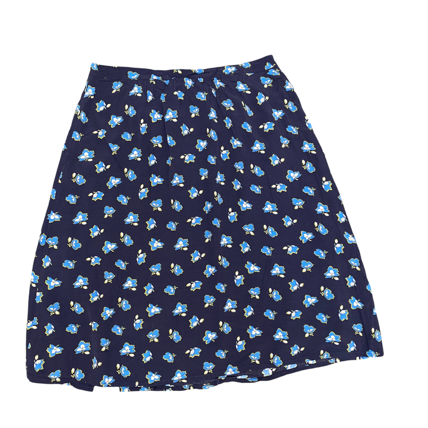 Caroll A-Line Skort Womens M Blue Floral Lined Pleated Midi Outdoor Side Zip