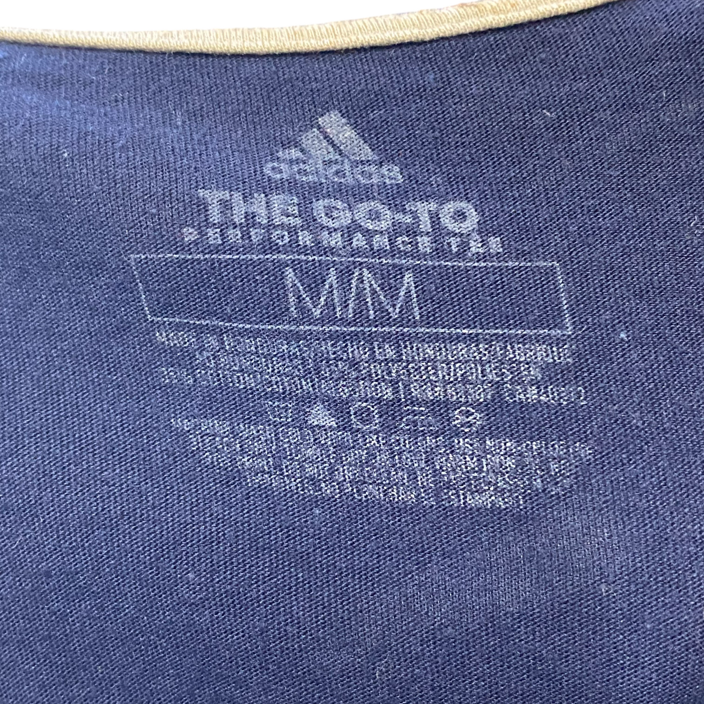 adidas Tee Shirt Mens Medium Blue Spellout Logo Short Sleeve Go-To Performance