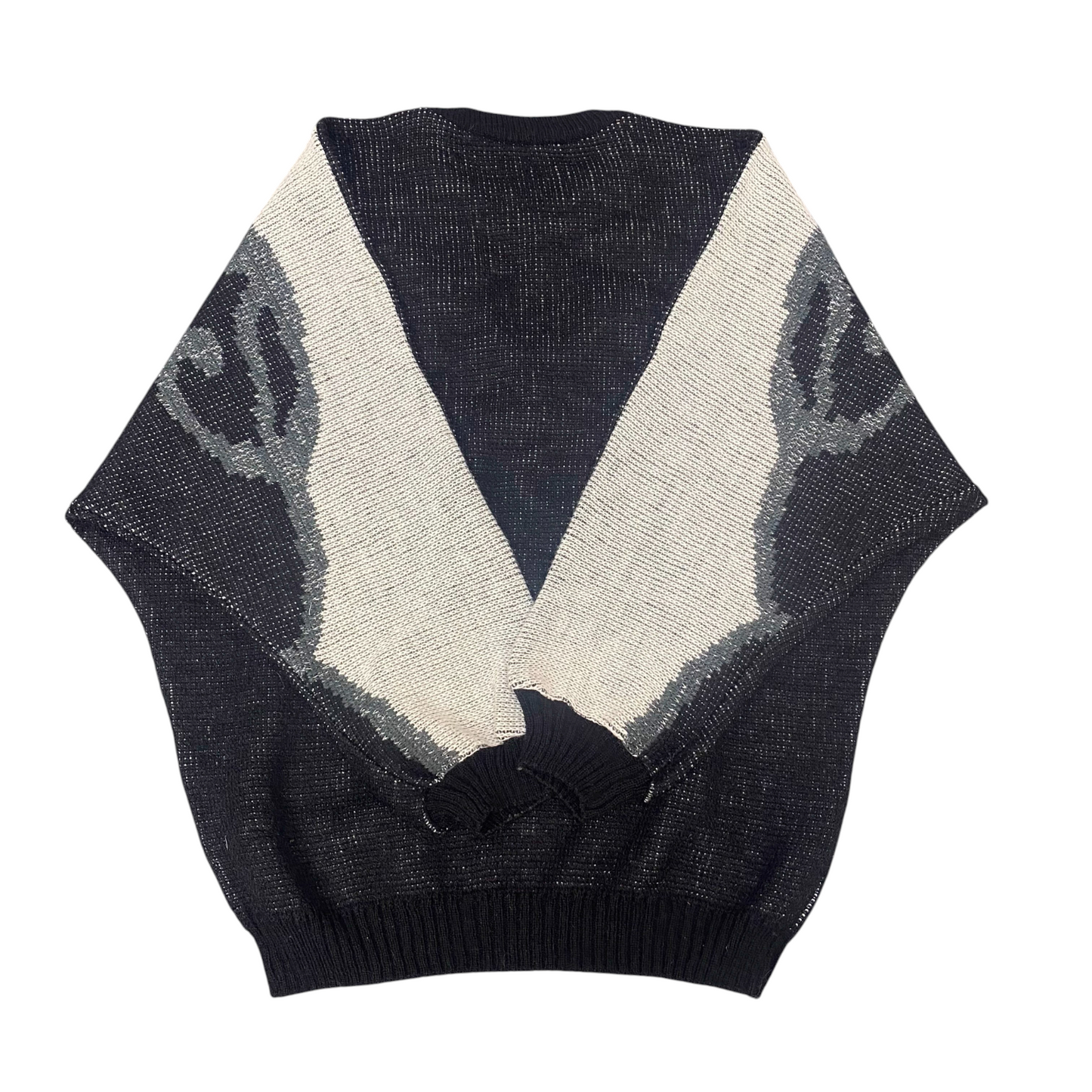 Womens Jumper Large Grey Knitted Long Sleeve Crew Neck Ribbed Hem Pullover