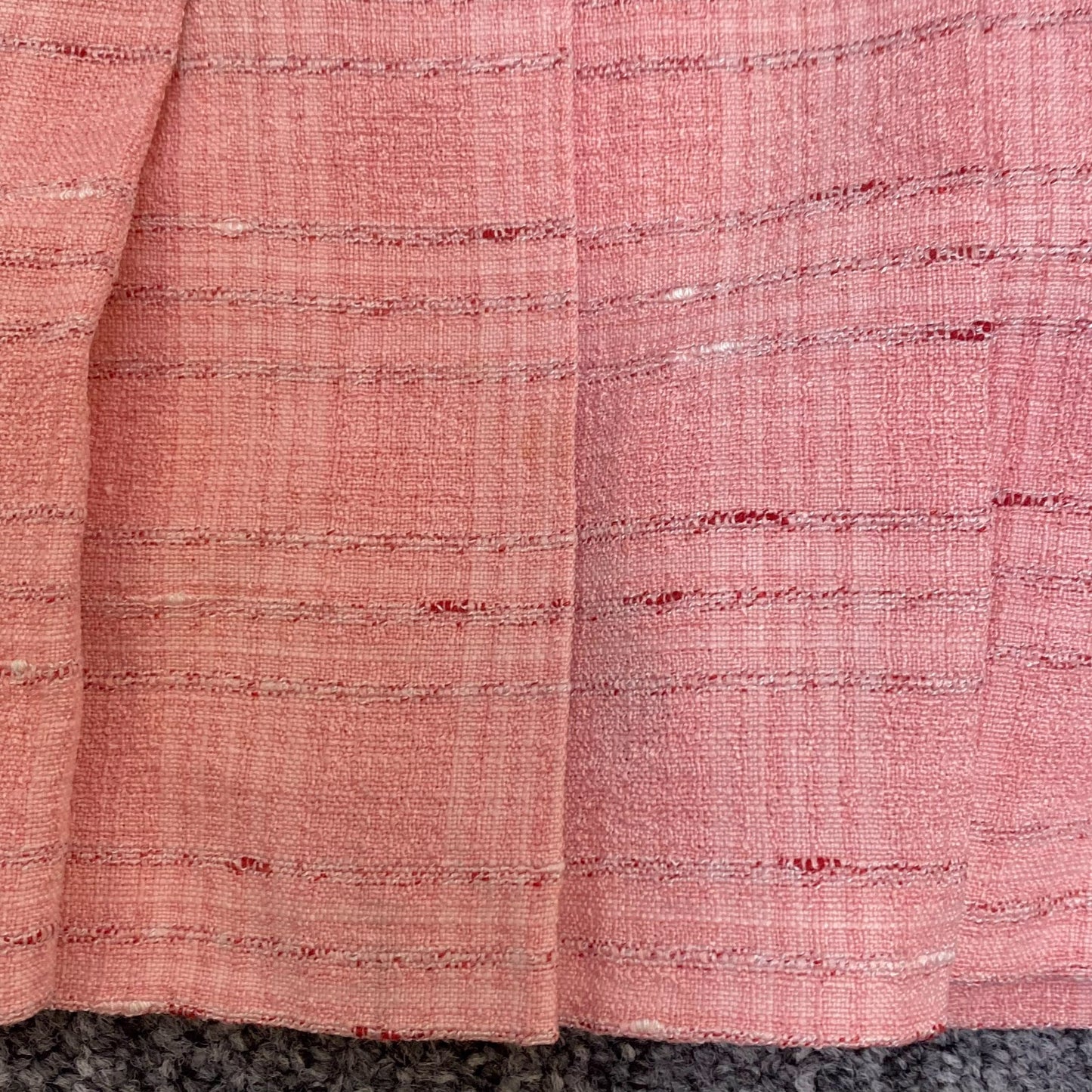 Women's A Line Skirt L Rose Pink Plaid Comfort Pleated Side Zip High Waisted