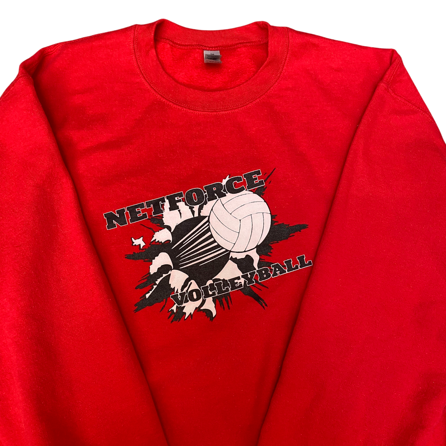 Gildan Net Force Volleyball Sweatshirt Mens Large Red Crew Neck Long Sleeve
