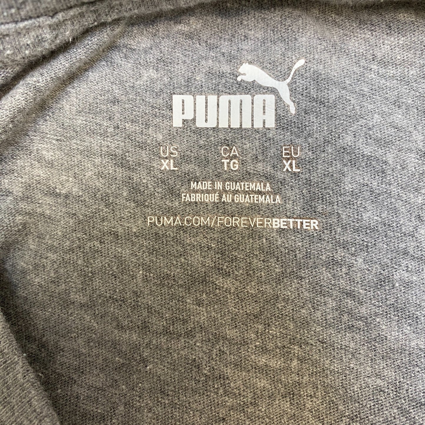 PUMA T-Shirt Womens XL Grey Heathered Graphic Cat Oversized Short Sleeve Tee