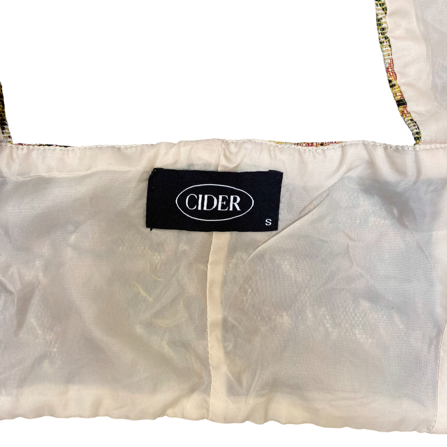 Cider Corset Cropped Top Womens S Cream Floral V-Neck Wide Straps Outdoor