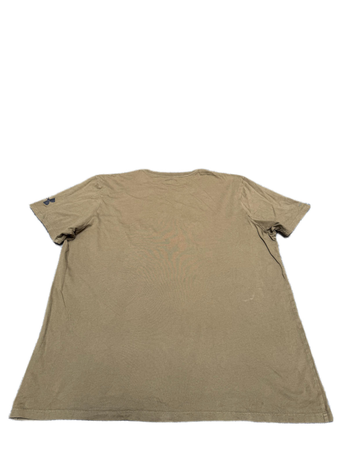 Under Armour HeatGear T-Shirt Fits as Mens XL Tan Graphic Print =