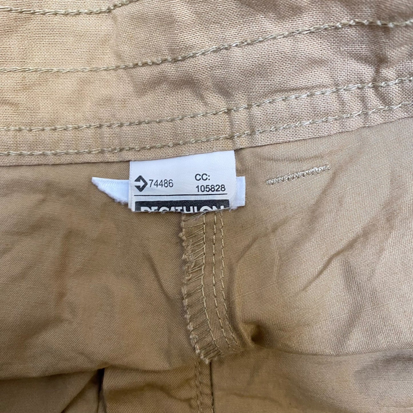 Quechua Mini Skirt Womens XXL Cream Canvas Pockets Flat Front Back Slit Outdoor