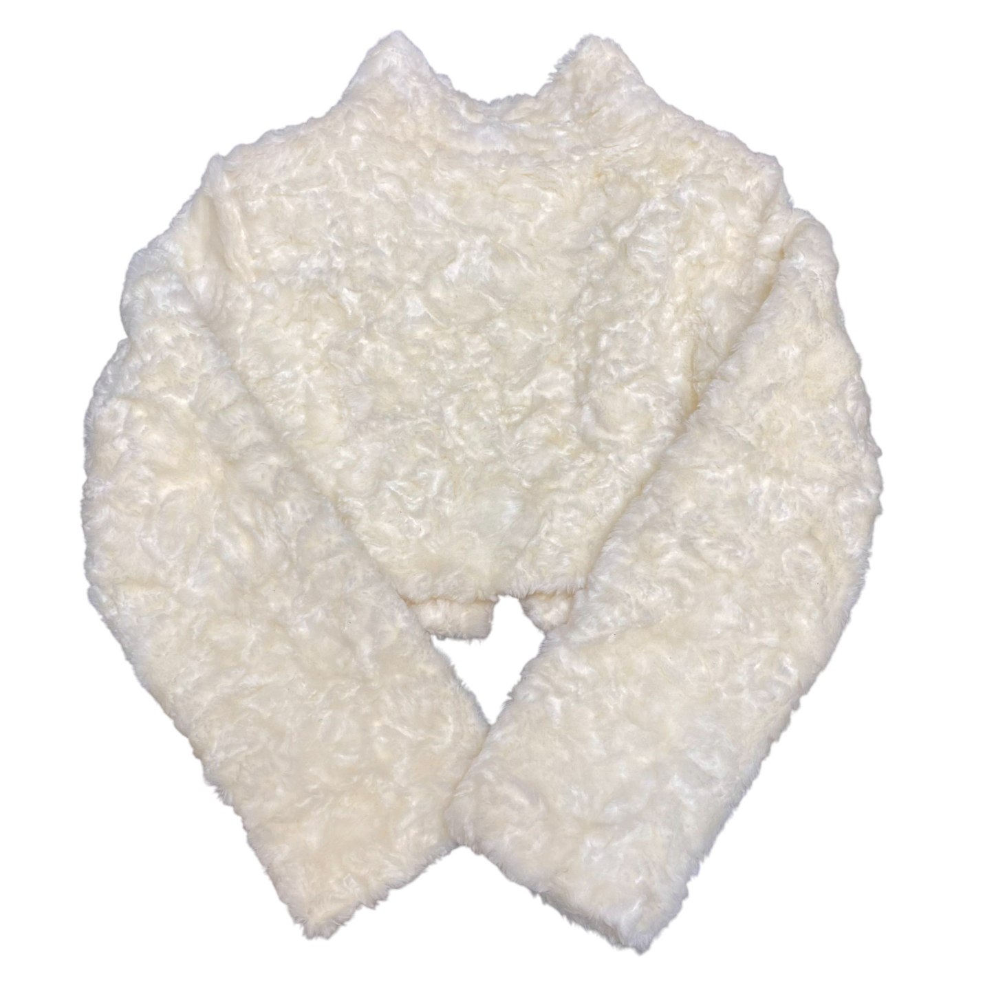 Bianco Evento Faux Fur Cropped Jacket Womens Medium White Long Sleeve Ultra-Soft