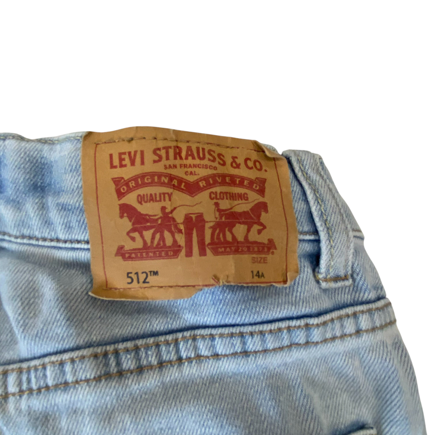 Levi's Jeans Womens 24W 28L Blue Denim Light Wash Mid-Rise 512 Slim Tapered Leg