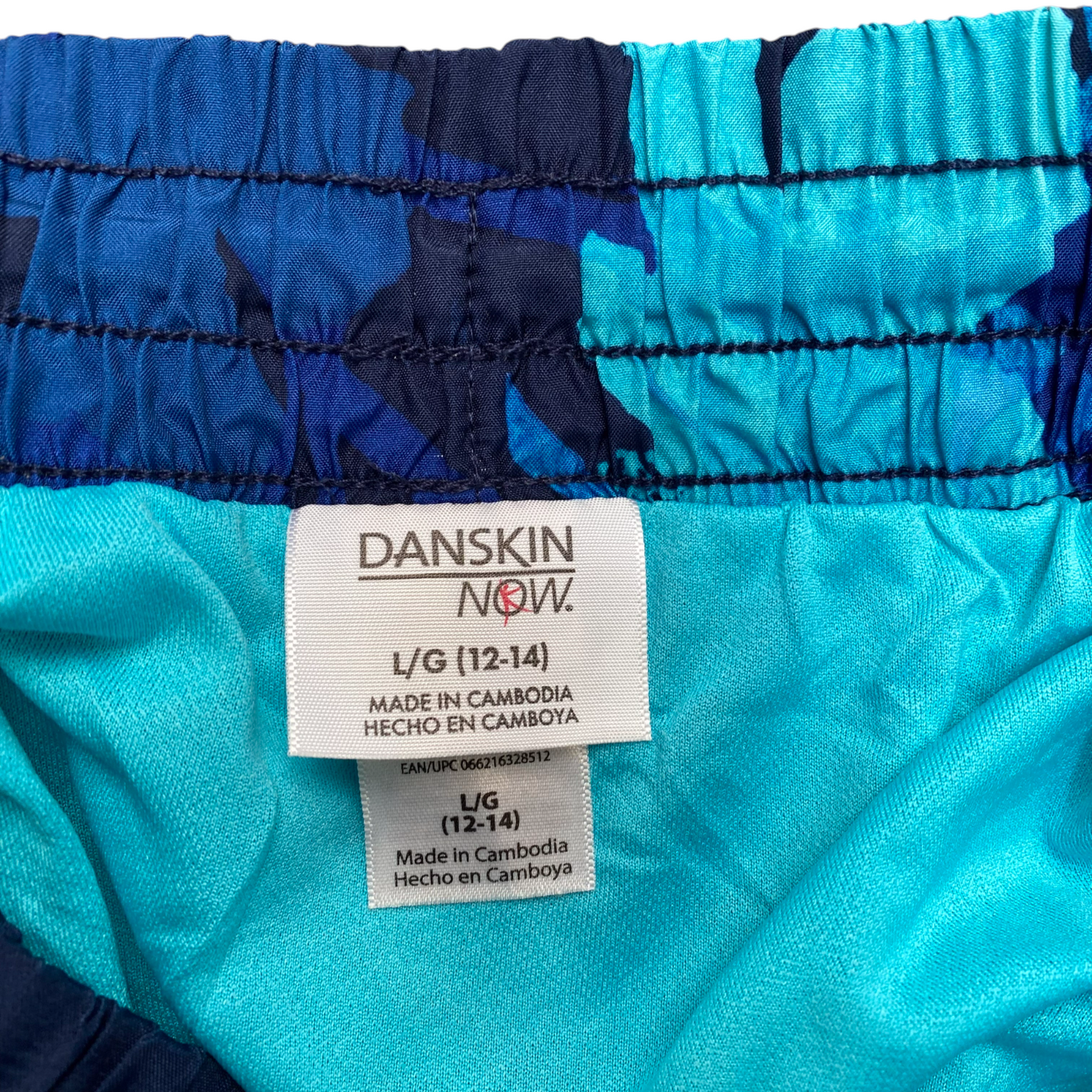 Running Sprinter Shorts Womens L Blue Floral Elastic Waist Drawstring Athletic