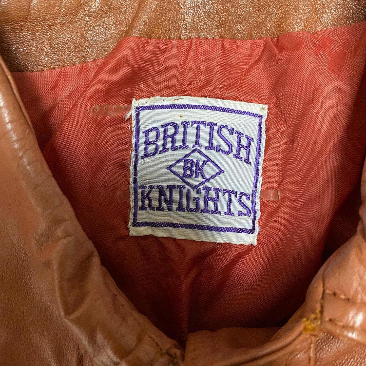 British Knights Leather Jacket Womens Medium Brown Lined Collared Button Front