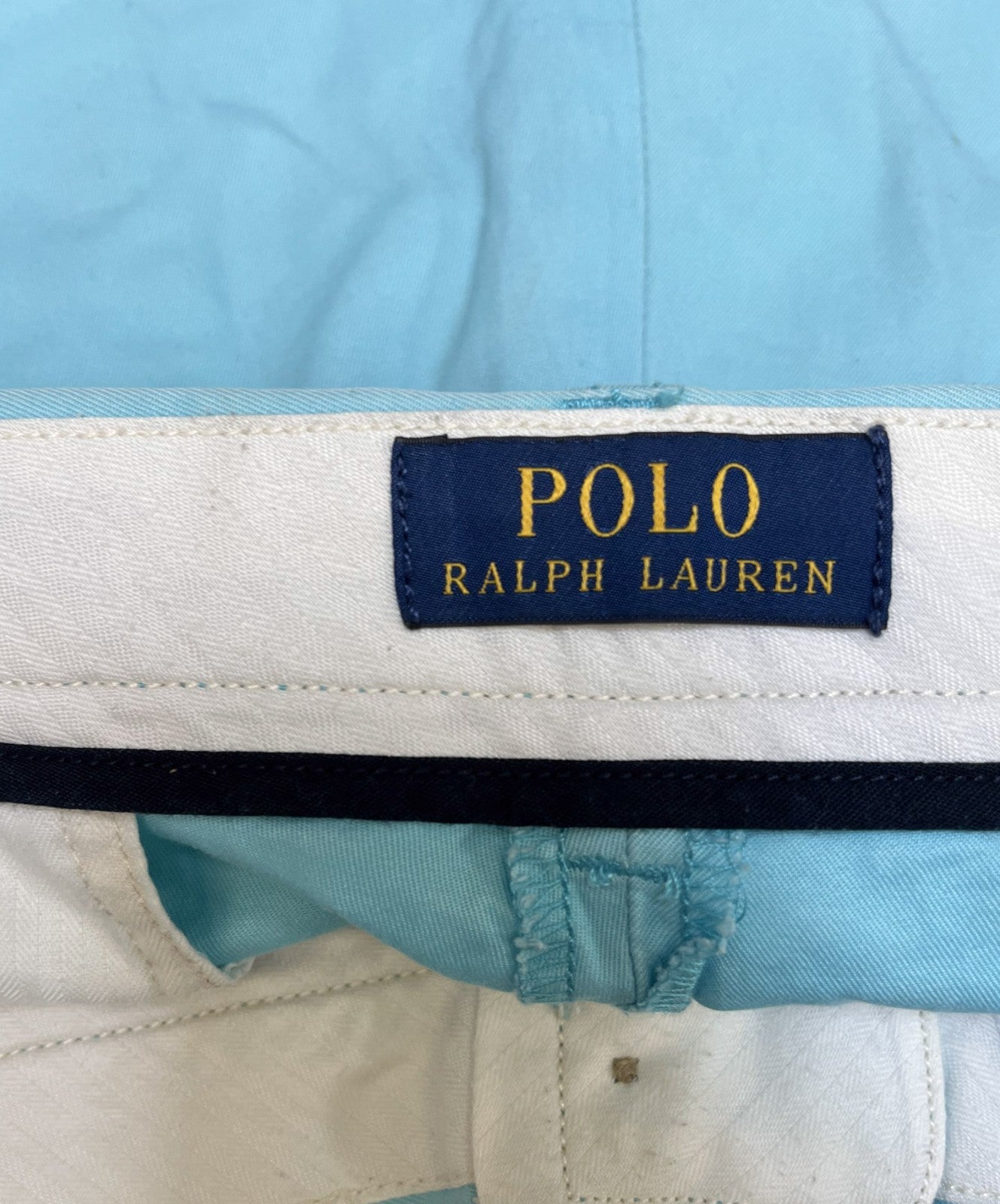 Polo Ralph Lauren Chino Shorts Fits as Mens XL 39" Waist Turquoise Flat Front