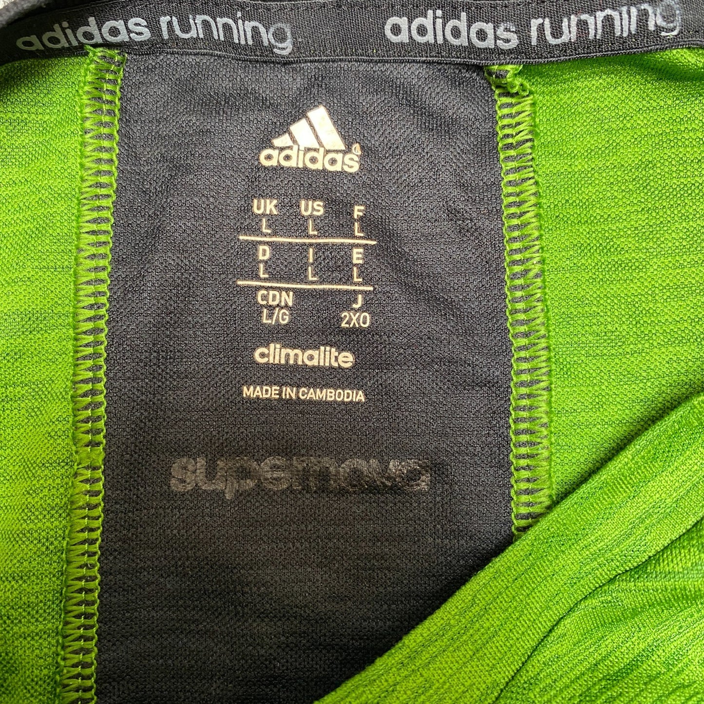 Adidas Climalite Running T-Shirt Men L Green Short Sleeve Crew Neck Pullover Tee