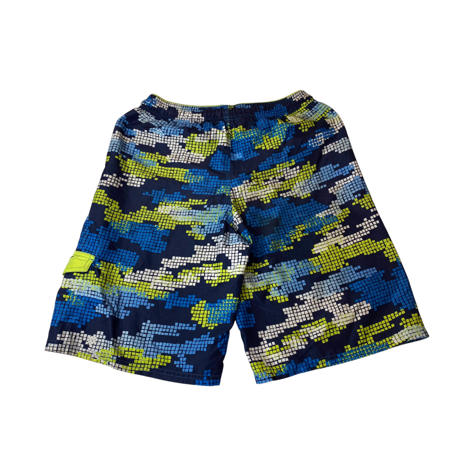 Nike Athletic Shorts Mens S Blue Geometric Active Gym Elastic Waist Drawstring