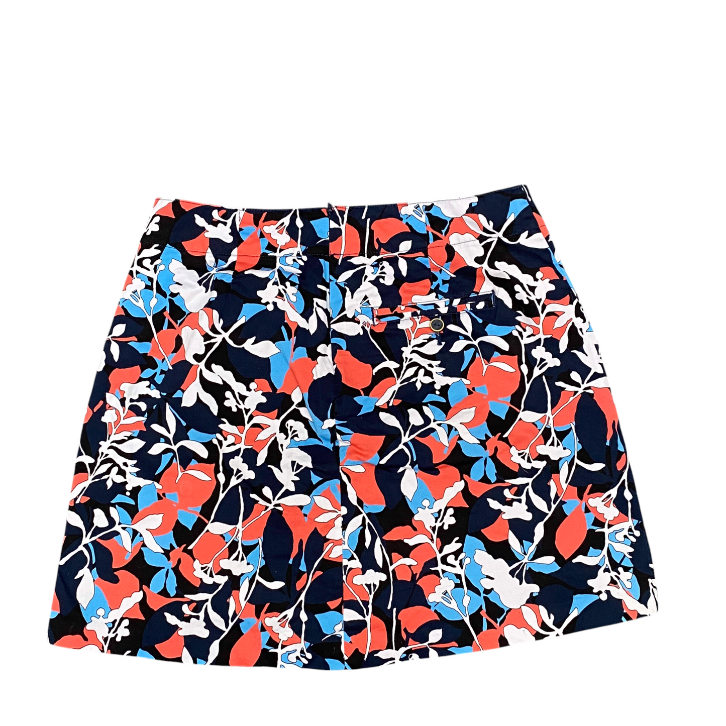 Lady Hagen Skort Womens M Blue Floral Print Slash Pockets Flat Front Back Zip