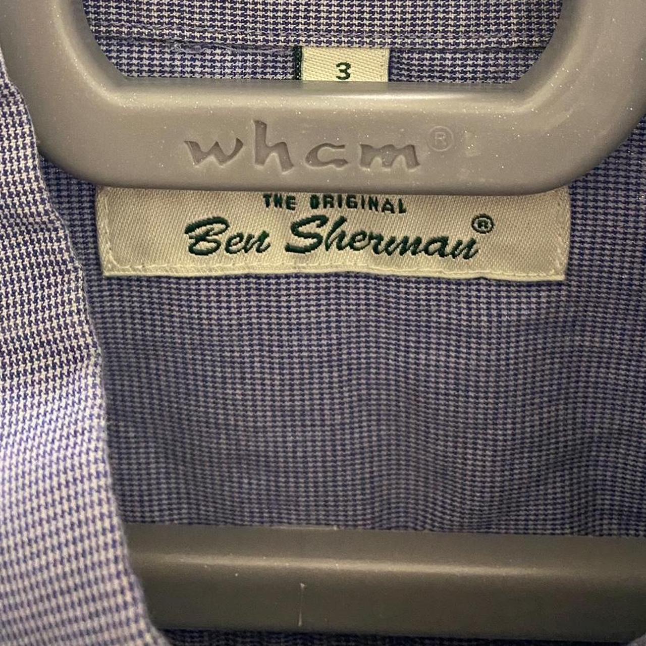 Ben Sherman Shirt Mens Large Purple Check Collared Button Down