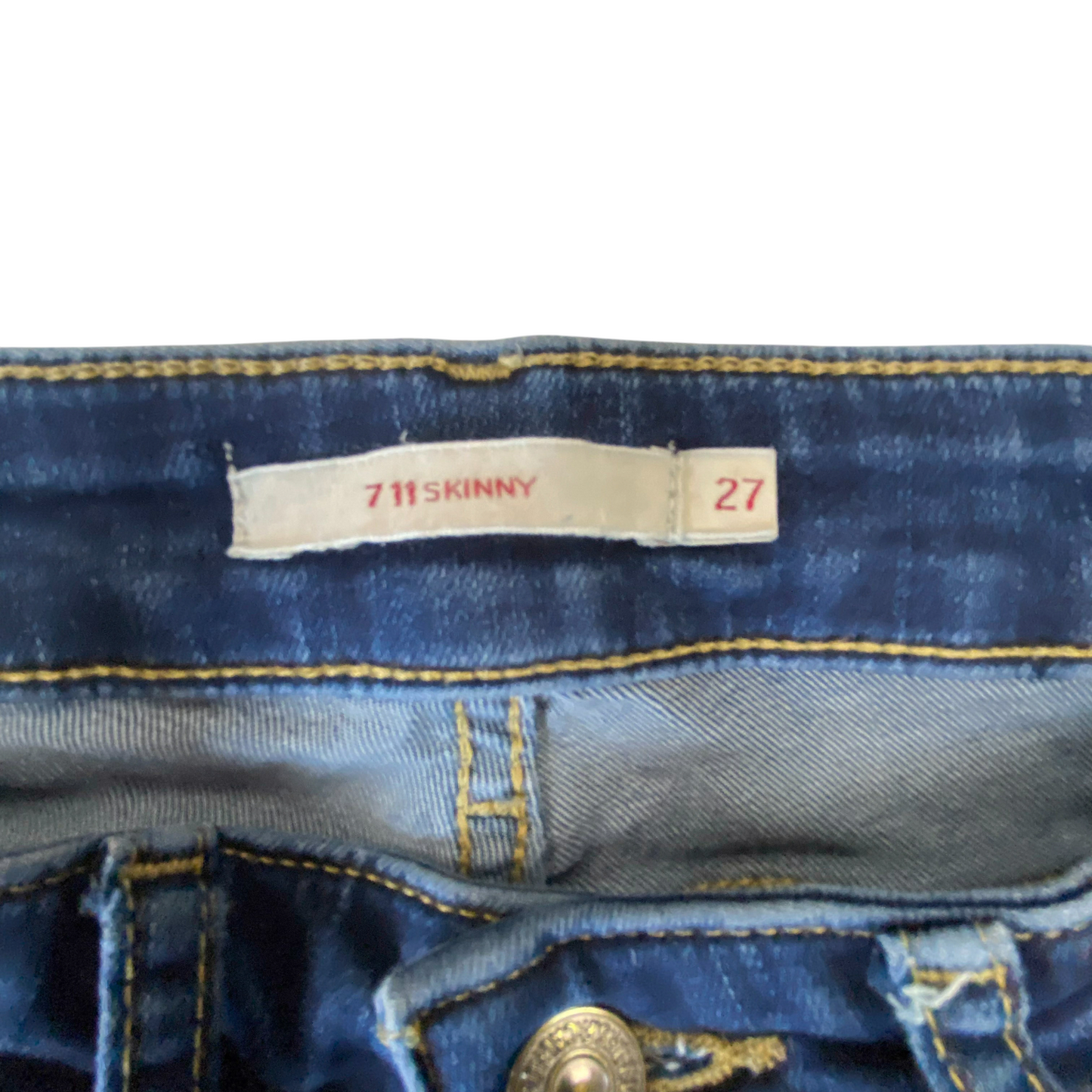 Levi's 711 Jeans Womens Medium Blue Denim Super Skinny Fit Pockets Outdoor