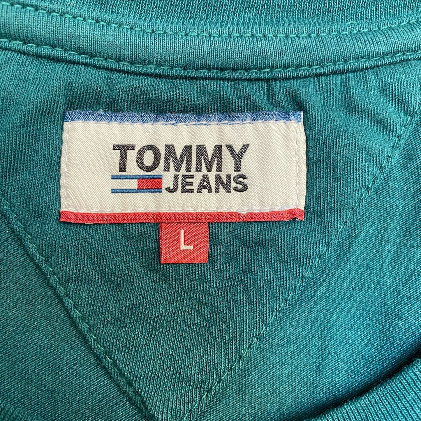 Tommy Hilfiger Shirt Mens Large Green Solid Casual Short Sleeve Crew Neck Tee
