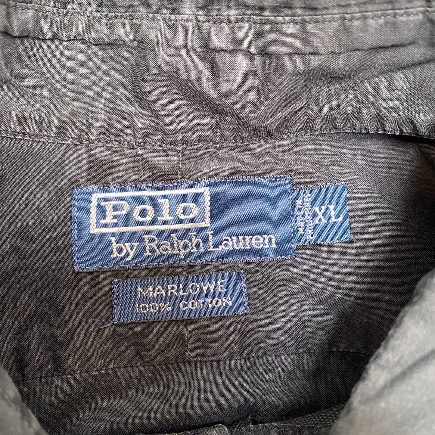 Ralph Lauren Button-Up Shirt Mens XL Black Marlowe Cotton Long Sleeve Collared