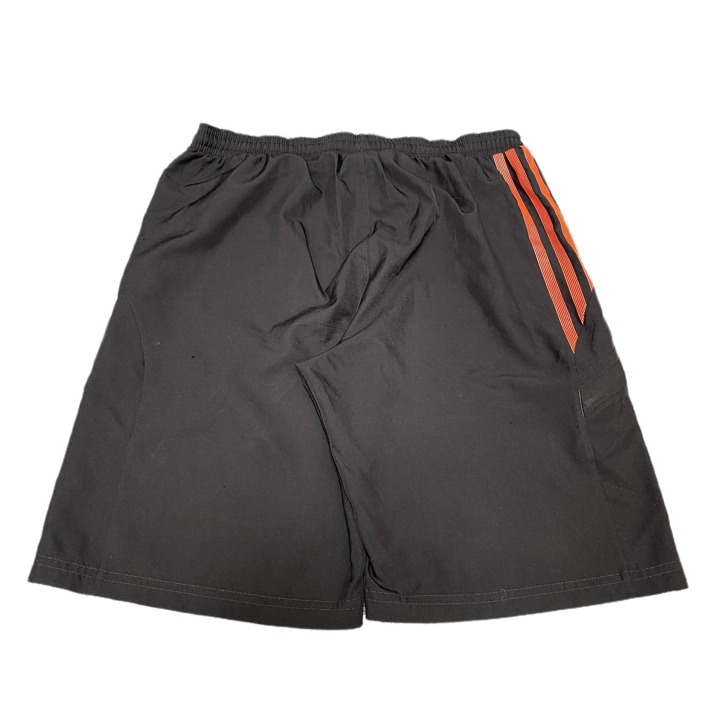 Adidas F5O Training Shorts Boys XS 28" Waist Black Orange 3-Stripes Drawstring