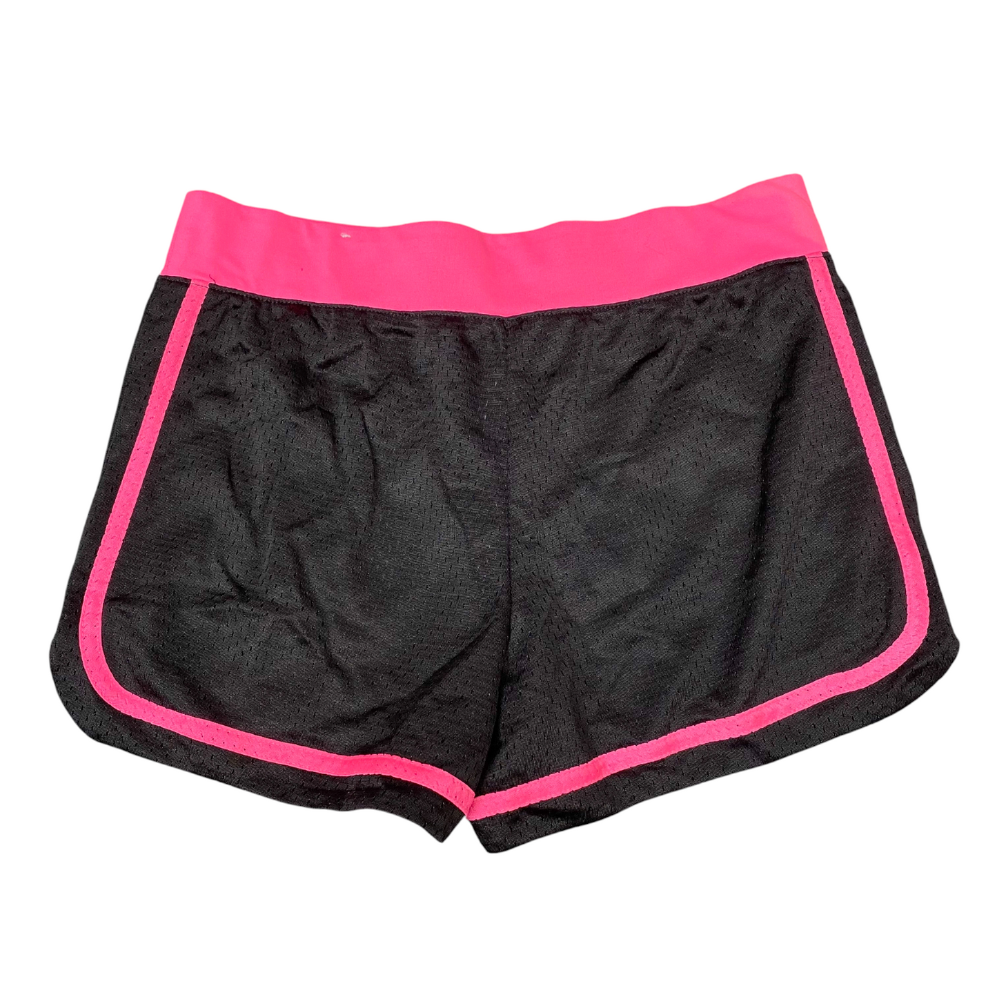 Justice Sprinter Shorts Womens M Black Pink Mesh Cheer Running Elastic Waist