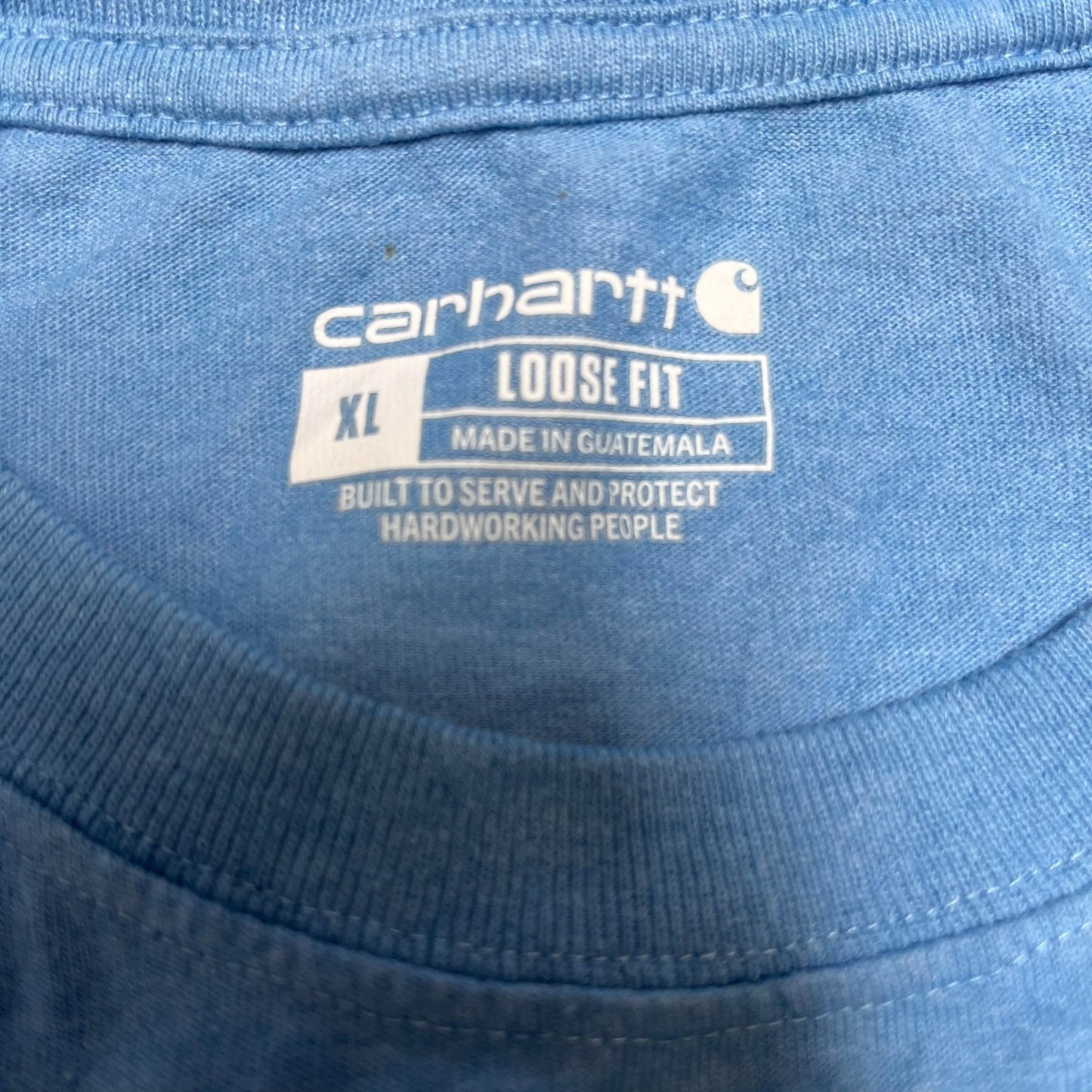 Carhartt Pocket T-Shirt Men XL Blue Loose Fit Short Sleeve Workwear Pullover Tee