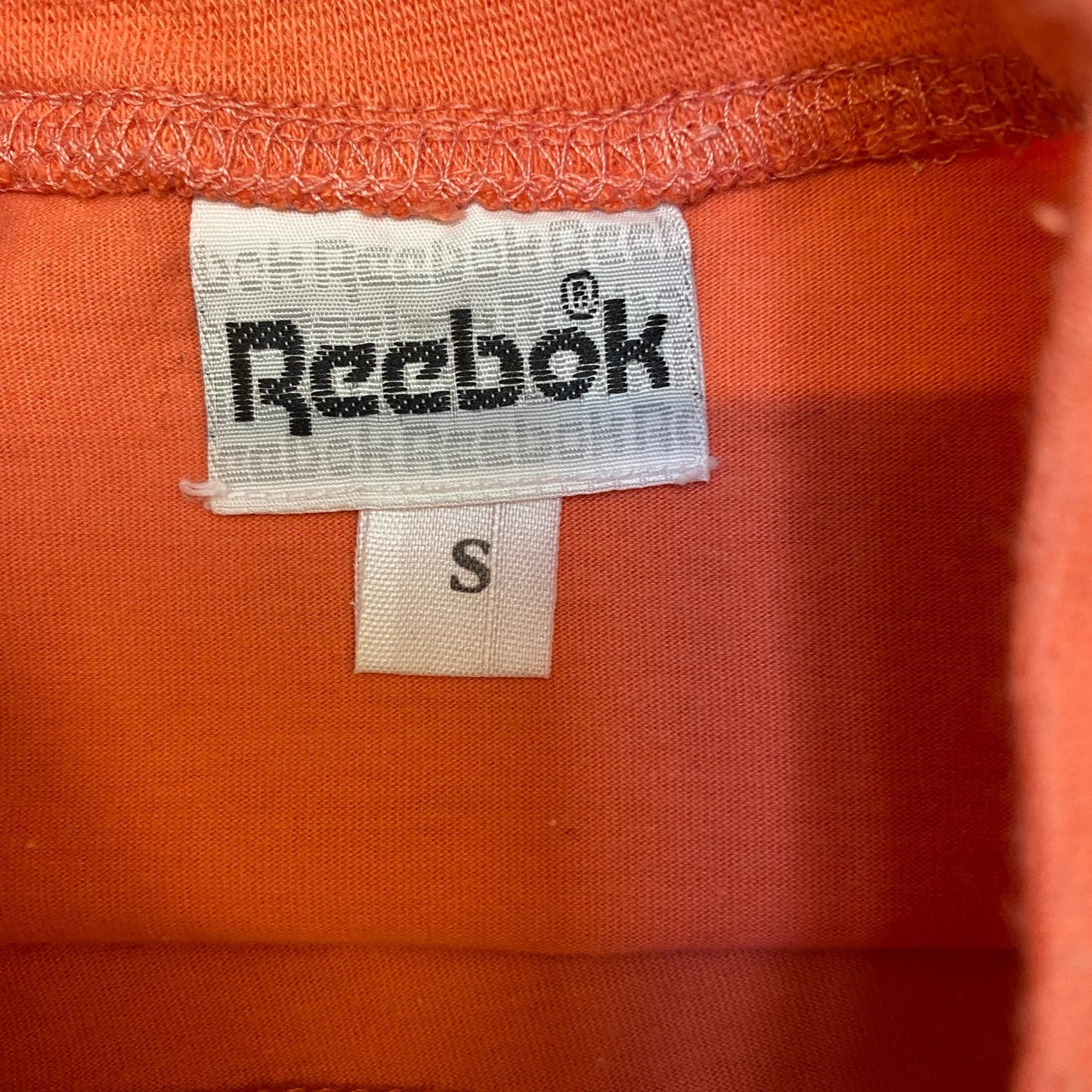 Reebok Activewear T-Shirt Womens Small Orange Embroidered Logo Short Sleeve Tee