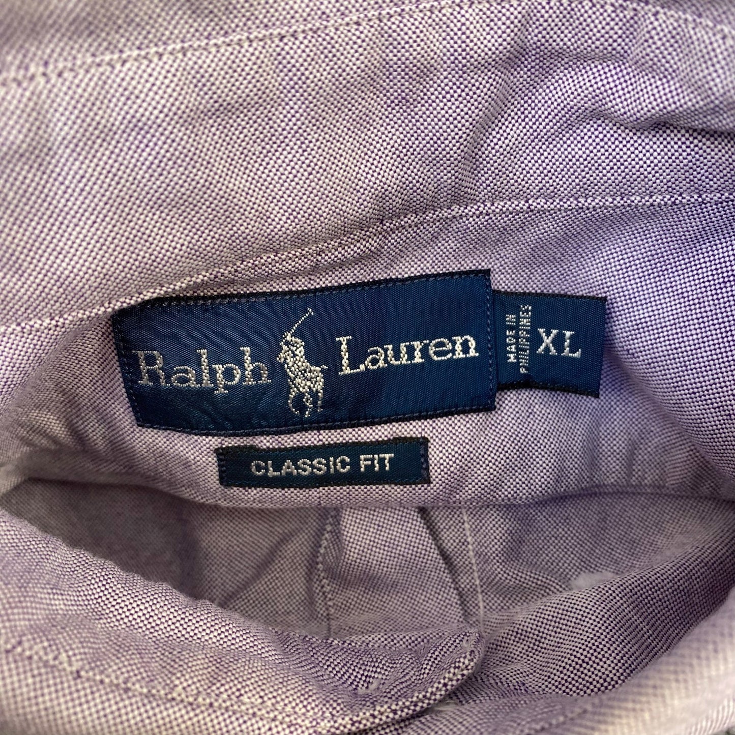 Ralph Lauren Shirt Mens XL Purple Classic Fit Brown Pony Logo Button Down