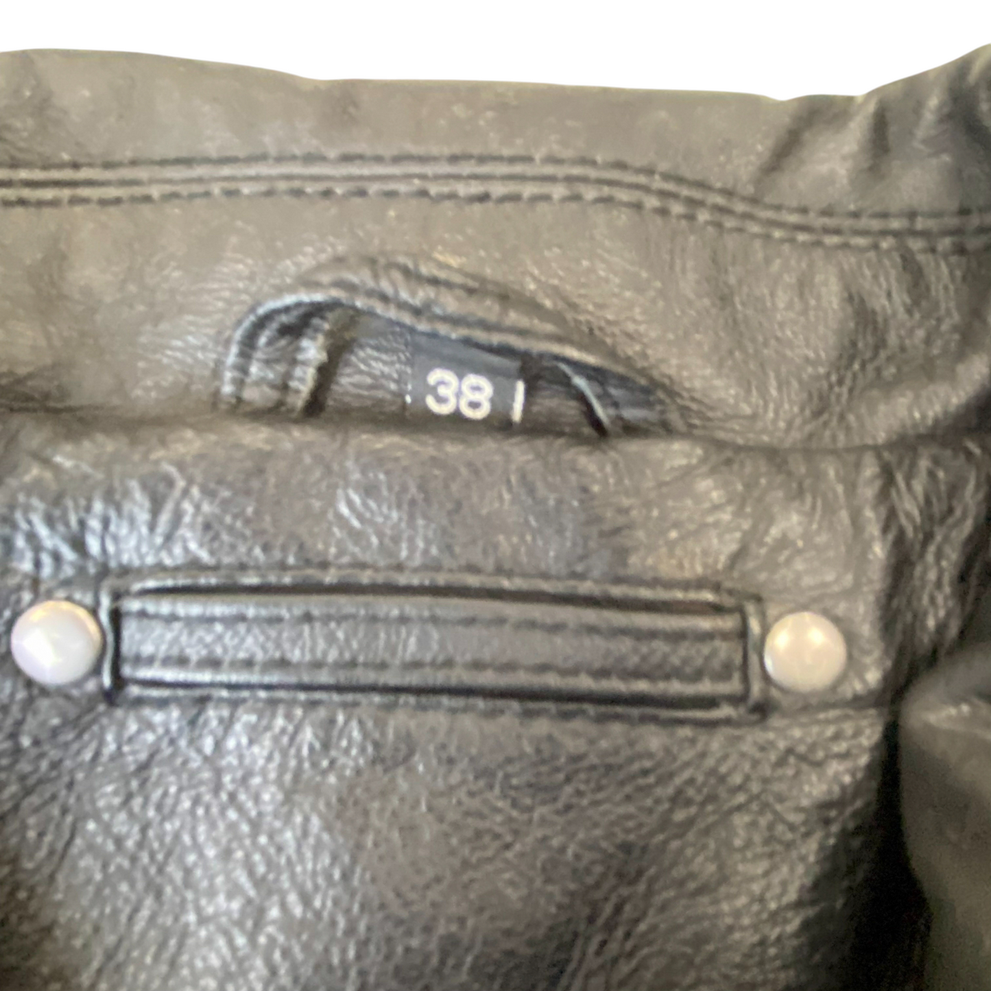 Womens Leather Jacket Medium Black Lined Long Sleeve Collared Asymmetrical Zip