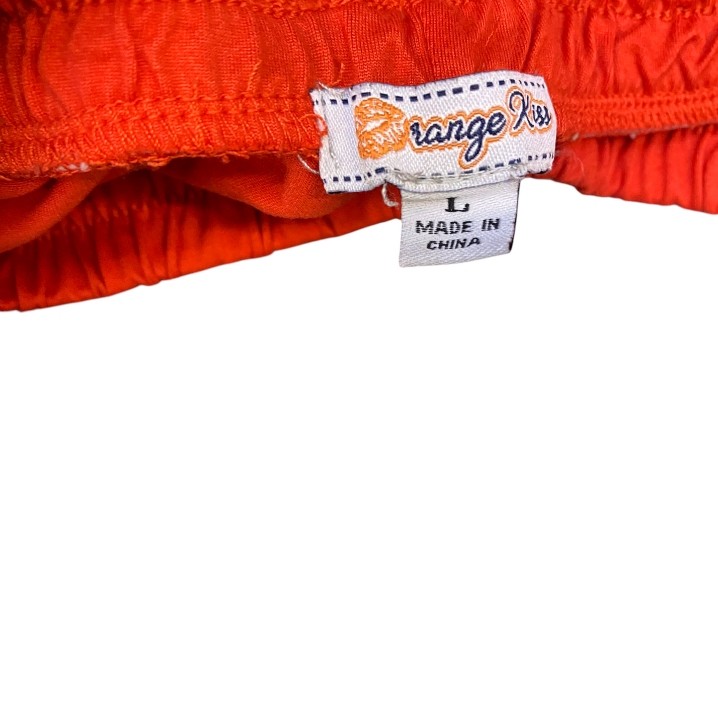 Running Sprinter Shorts Womens L Orange Athletic Fit Gym Training Dolphin Hem