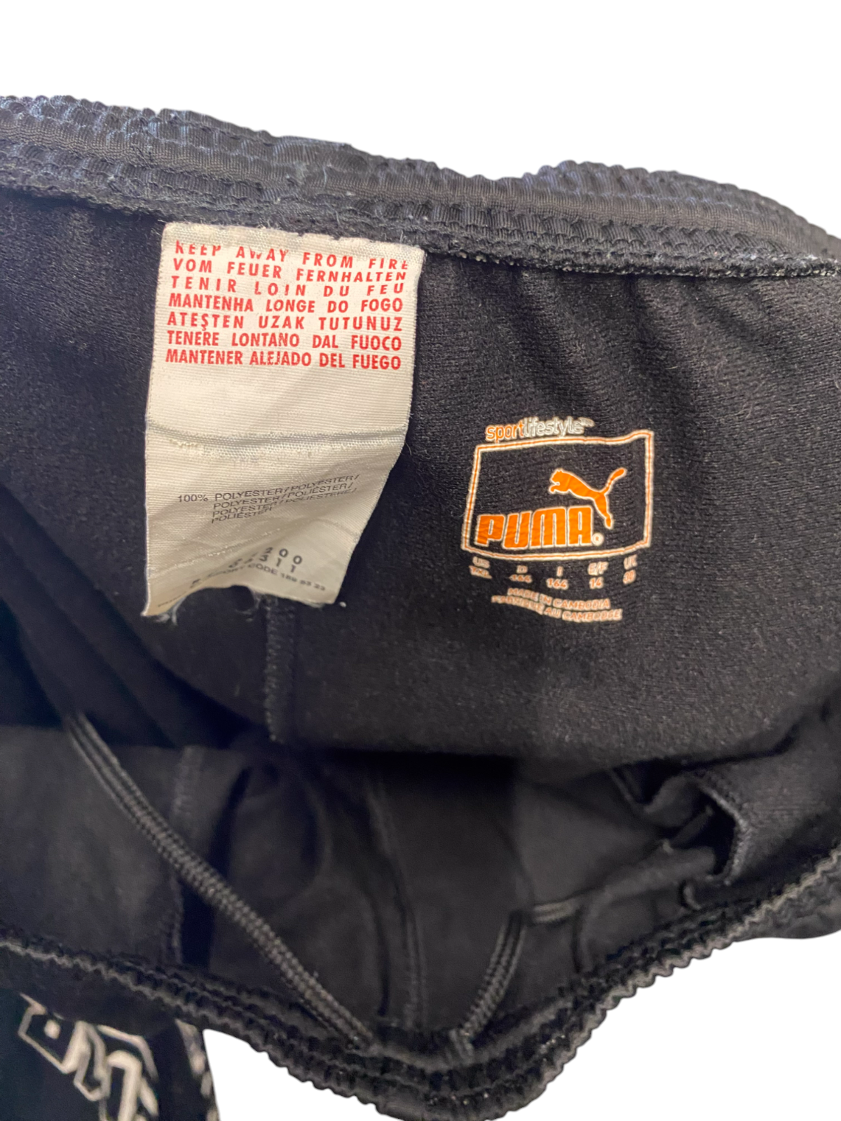 PUMA Joggers Womens Medium Black Elastic Waist Tapered Leg Ankle Zip Pull On