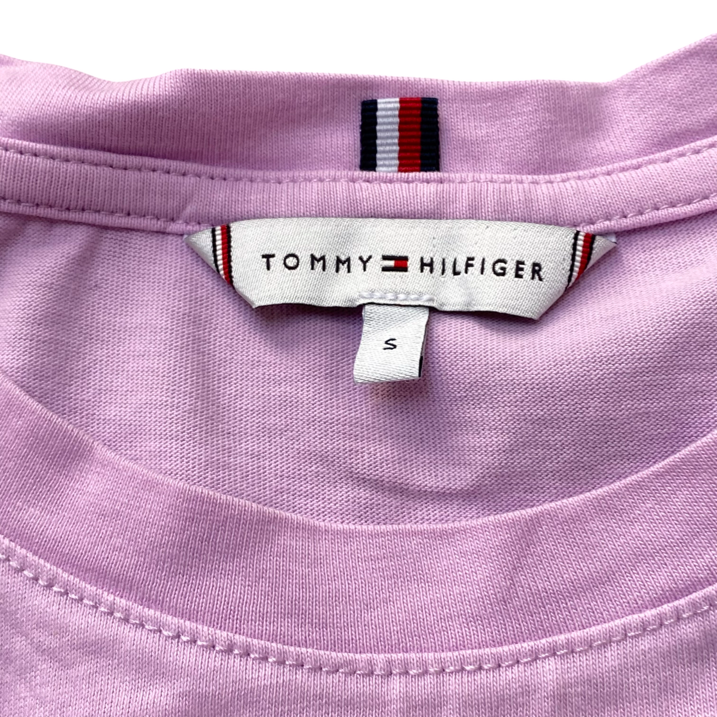 Tommy Hilfiger T Shirt Womens S Purple Short Sleeve Spellout Logo Classsic Tee