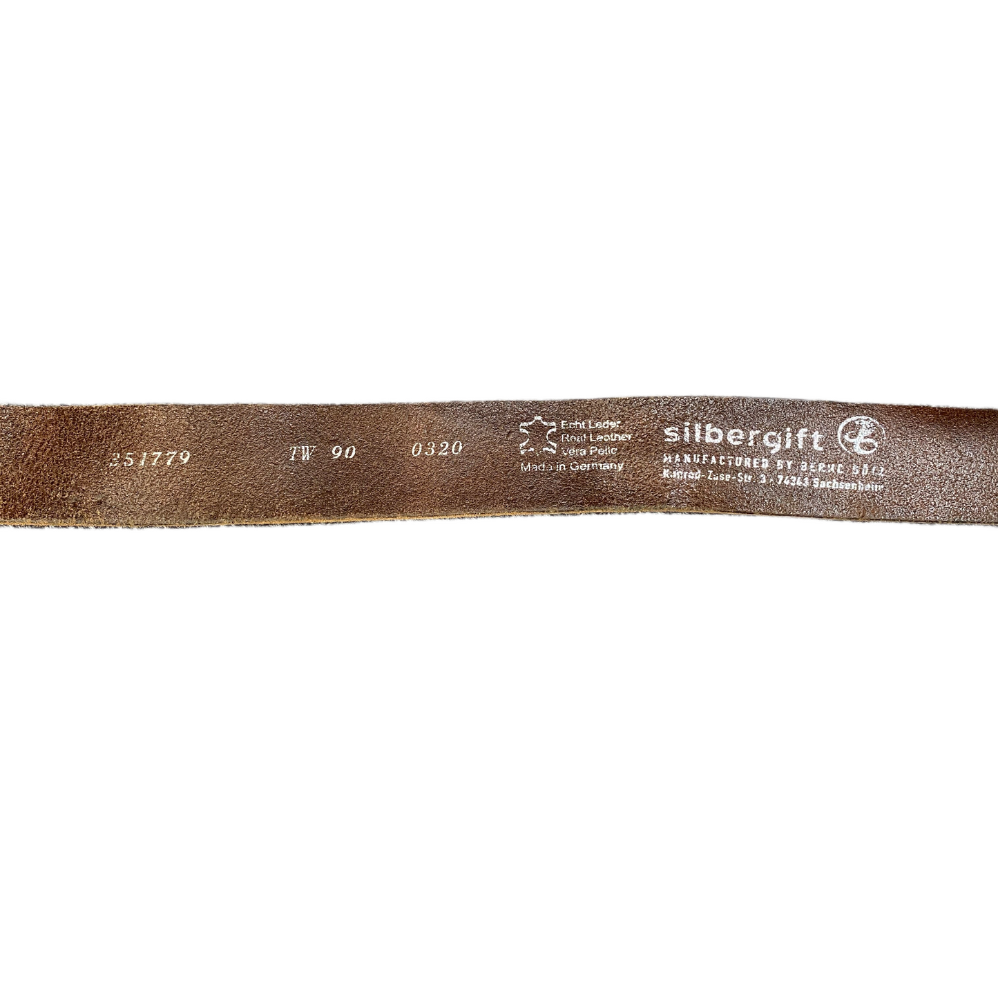 Silbergift Leather Belt Men's Brown Adjustable Stainless Steel Buckle 42 inches