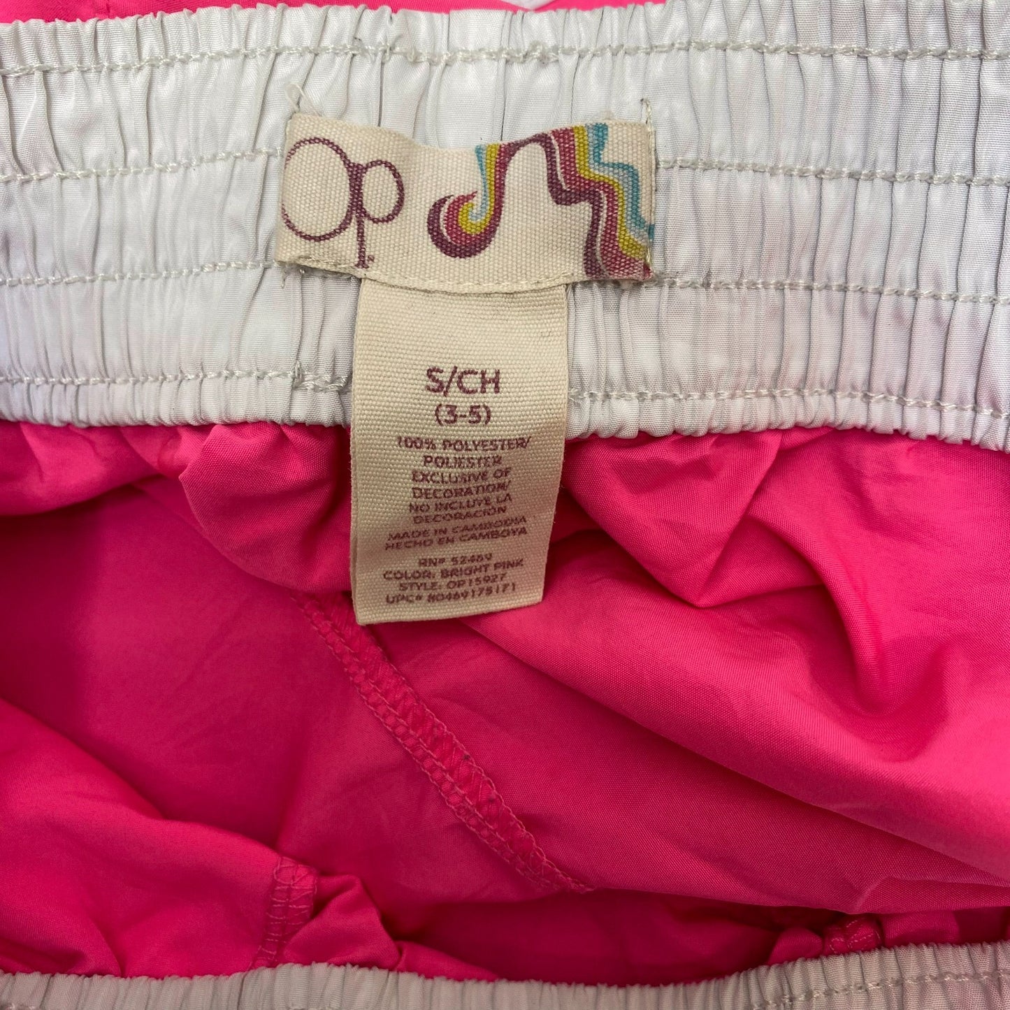 OP Sprinter Shorts Womens Small Pink White Athletic Gym Training Elastic Waist