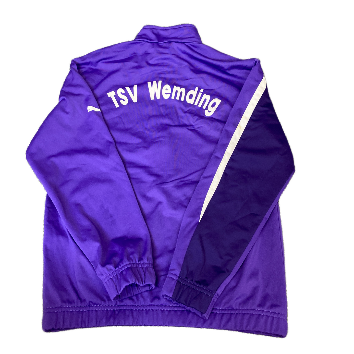Puma Sport Track Jacket Boys XS Purple White TVS Wemding Long Sleeve Full Zipper