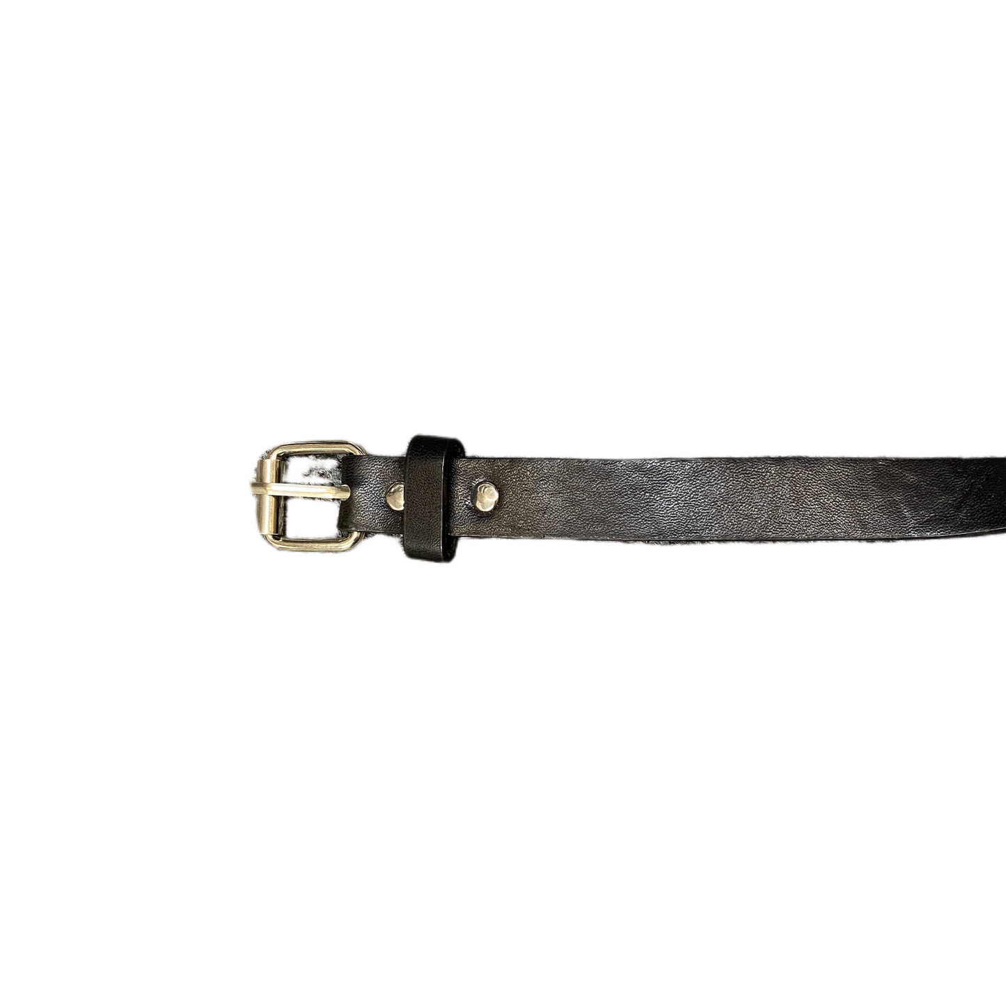 Tedi Skinny Waist Belt Mens Black Leather Adjustable Pin Buckle Size 42.5 inches
