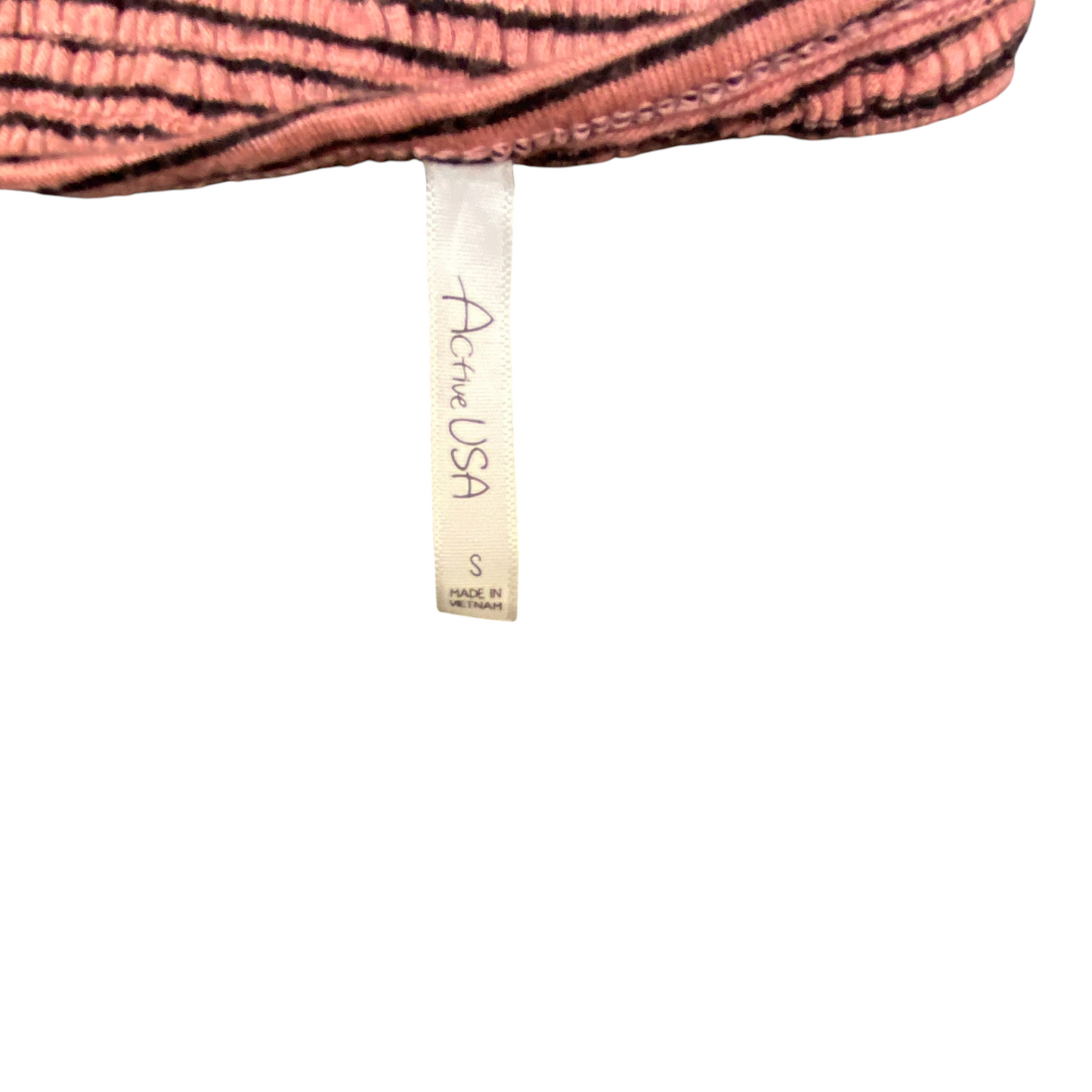 Top Womens S Pink Black Striped Overall Smocked Backless Summer Beach Pullover