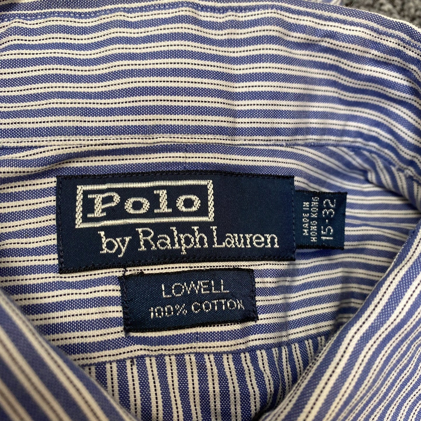 Polo Ralph Lauren Lowell Shirt Men's XXL Blue Striped Long Sleeve Button Down