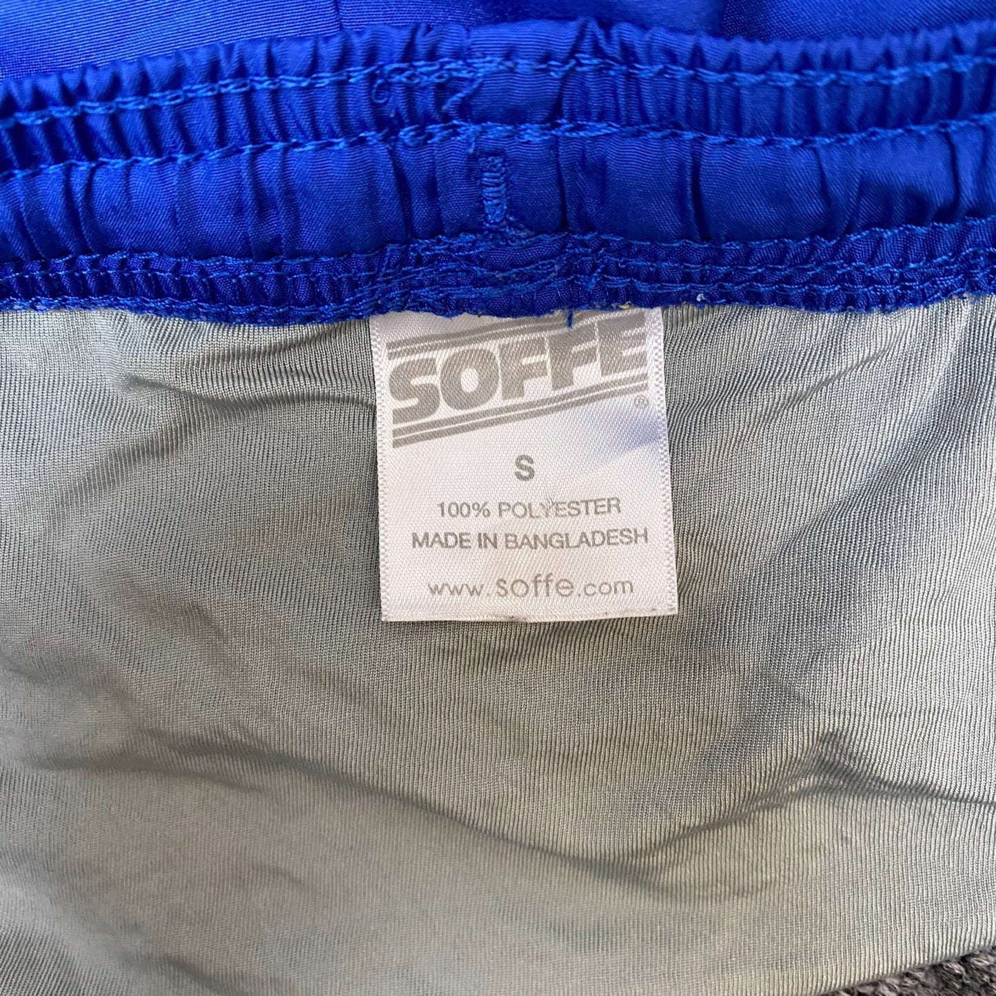 Sprinter Shorts Womens L Blue Grey Gym Running Elastic Waist Drawstring Outdoor