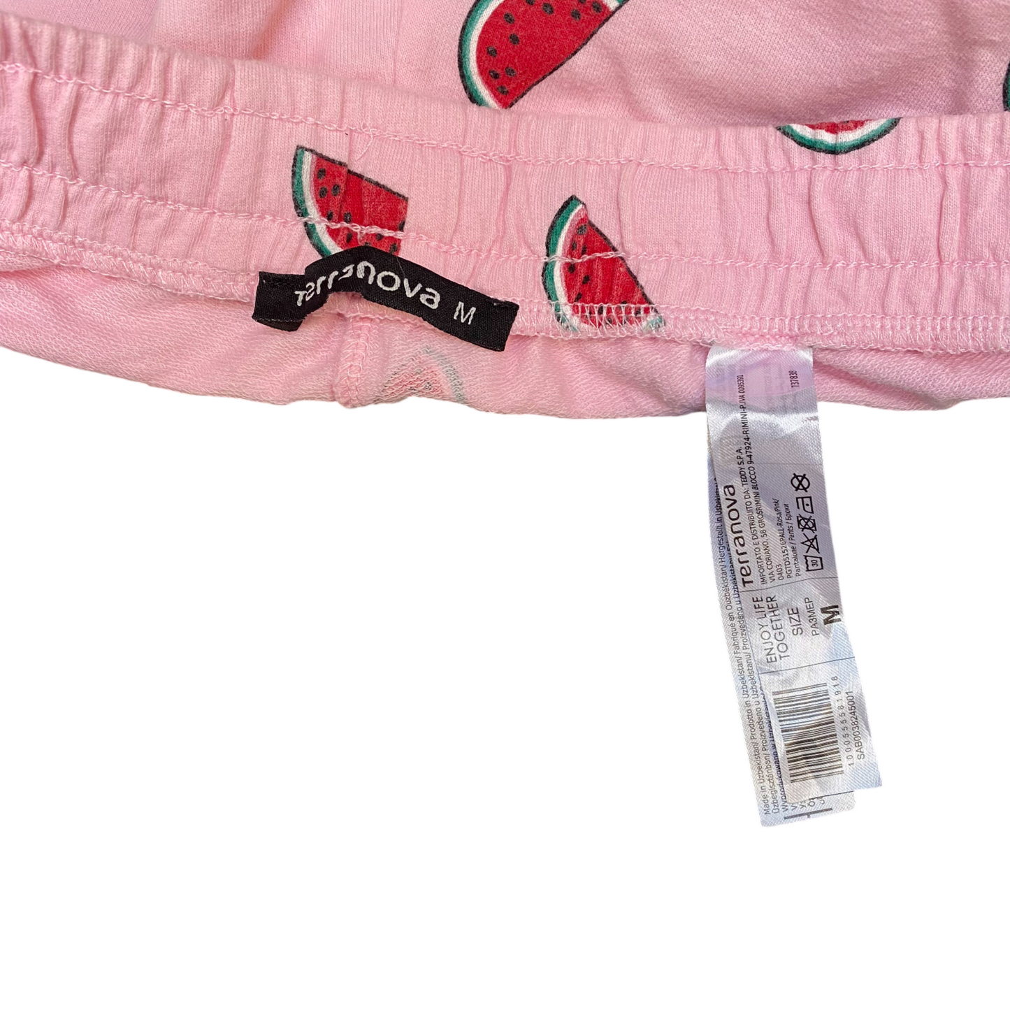 Running Sprinter Shorts Womens M Pink Watermelon Print Athletic Gym Dolphin Hem