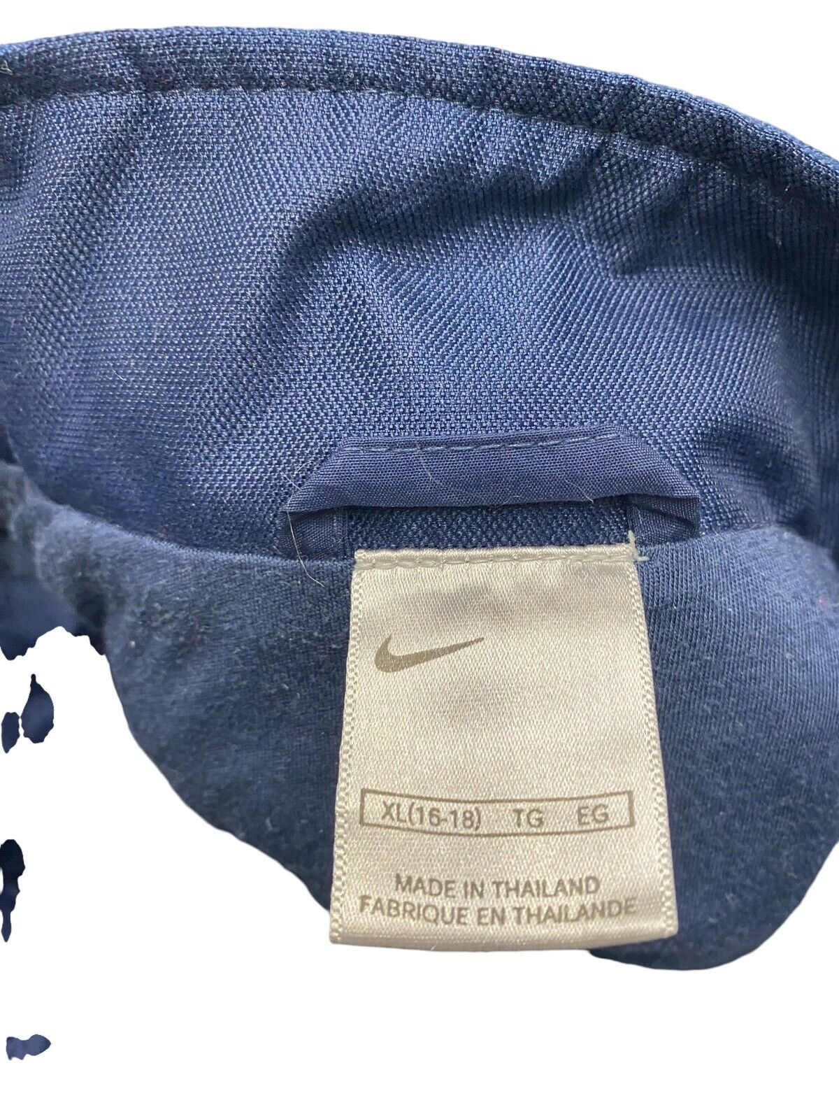 Nike Windbreaker Jacket Women's XL (16-18) Blue Hooded Logo Long Sleeve Full Zip