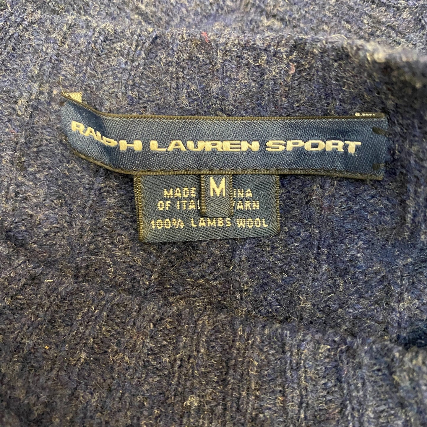 Ralph Lauren Sport Jumper Womens Medium Blue Pony Logo Knit Long Sleeve Pullover